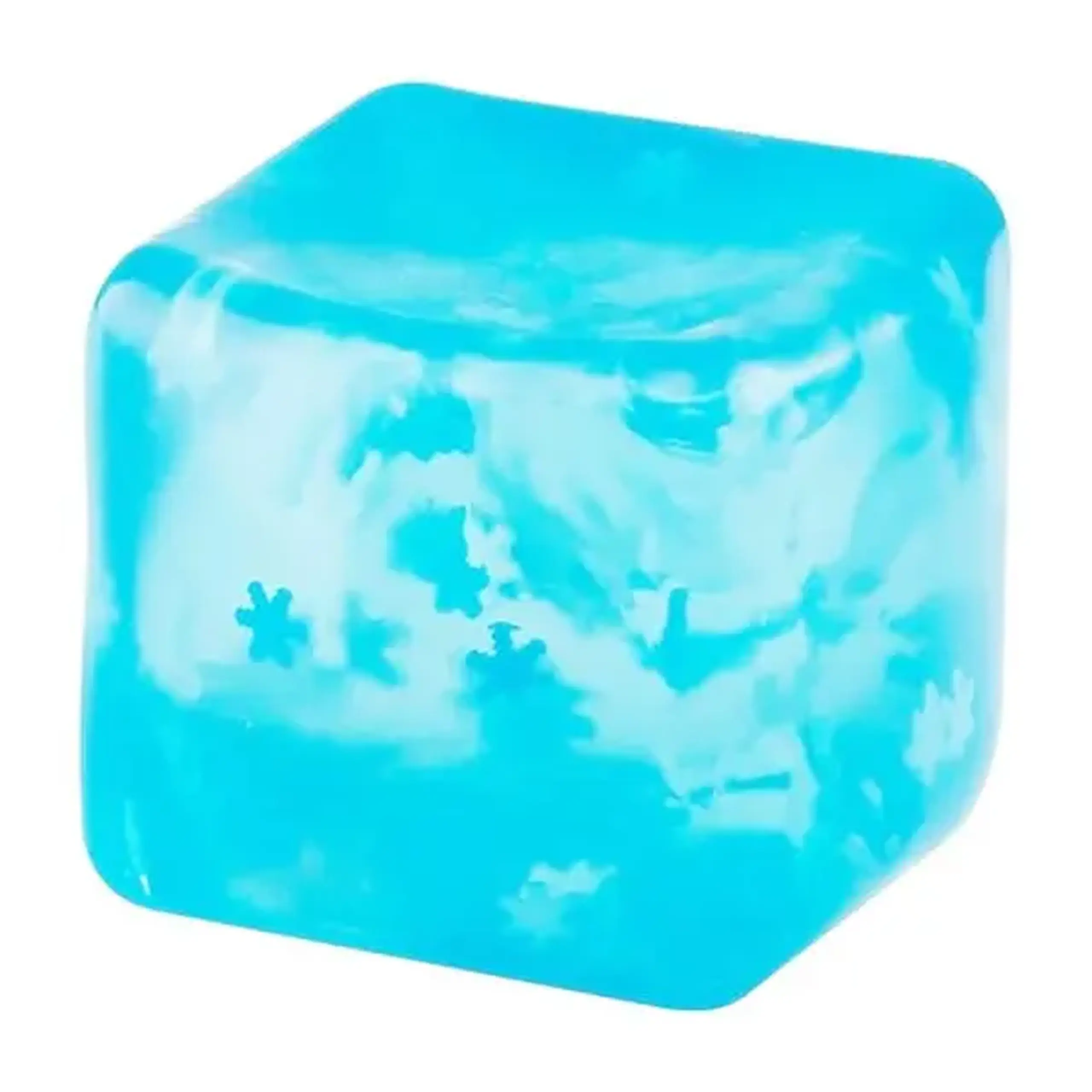 Cub antistres "Needoh: Flippy Ice Cube" cu fulgi de nea, 5.5×5.5×5.5 cm