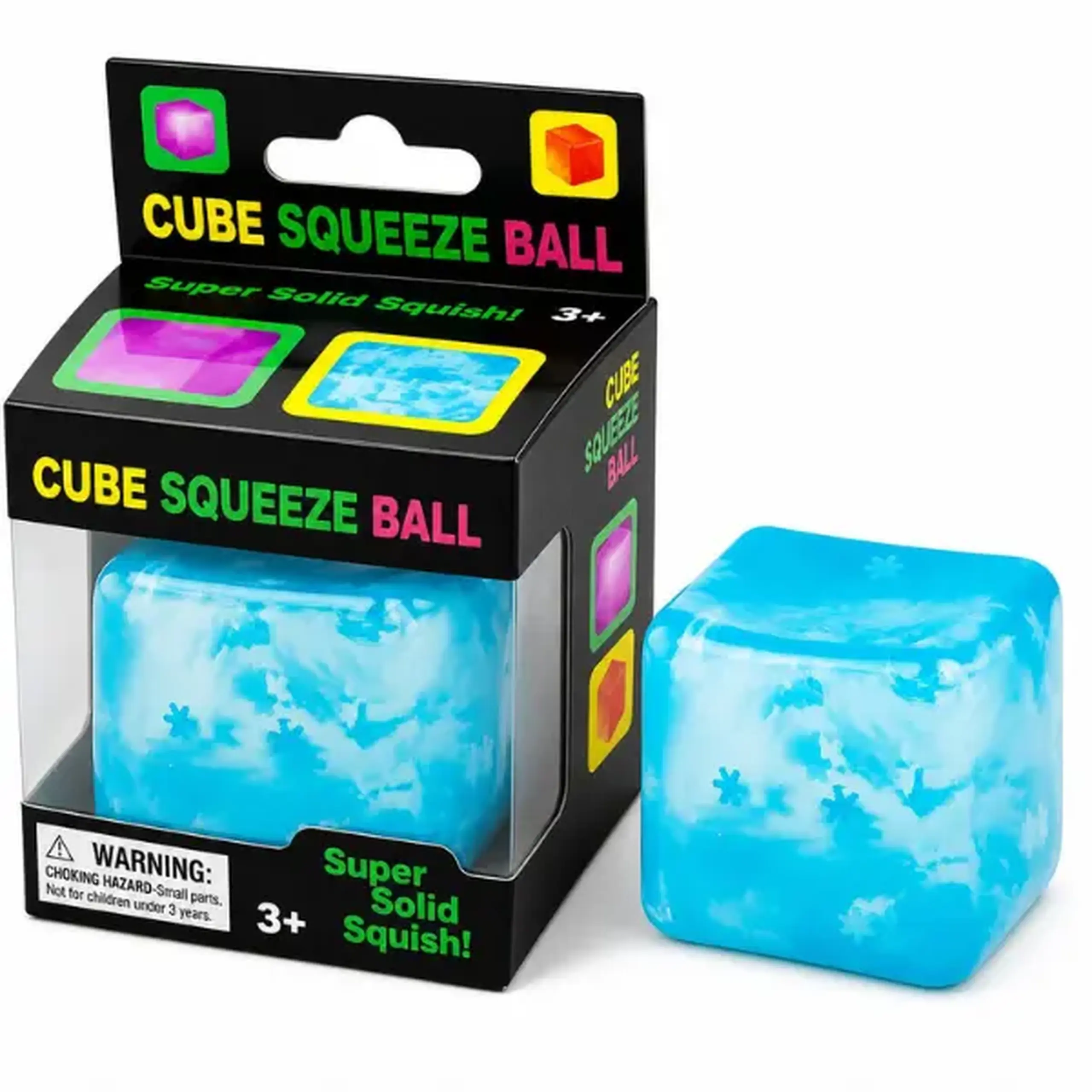 Cub antistres "Needoh: Flippy Ice Cube" cu fulgi de nea, 5.5×5.5×5.5 cm