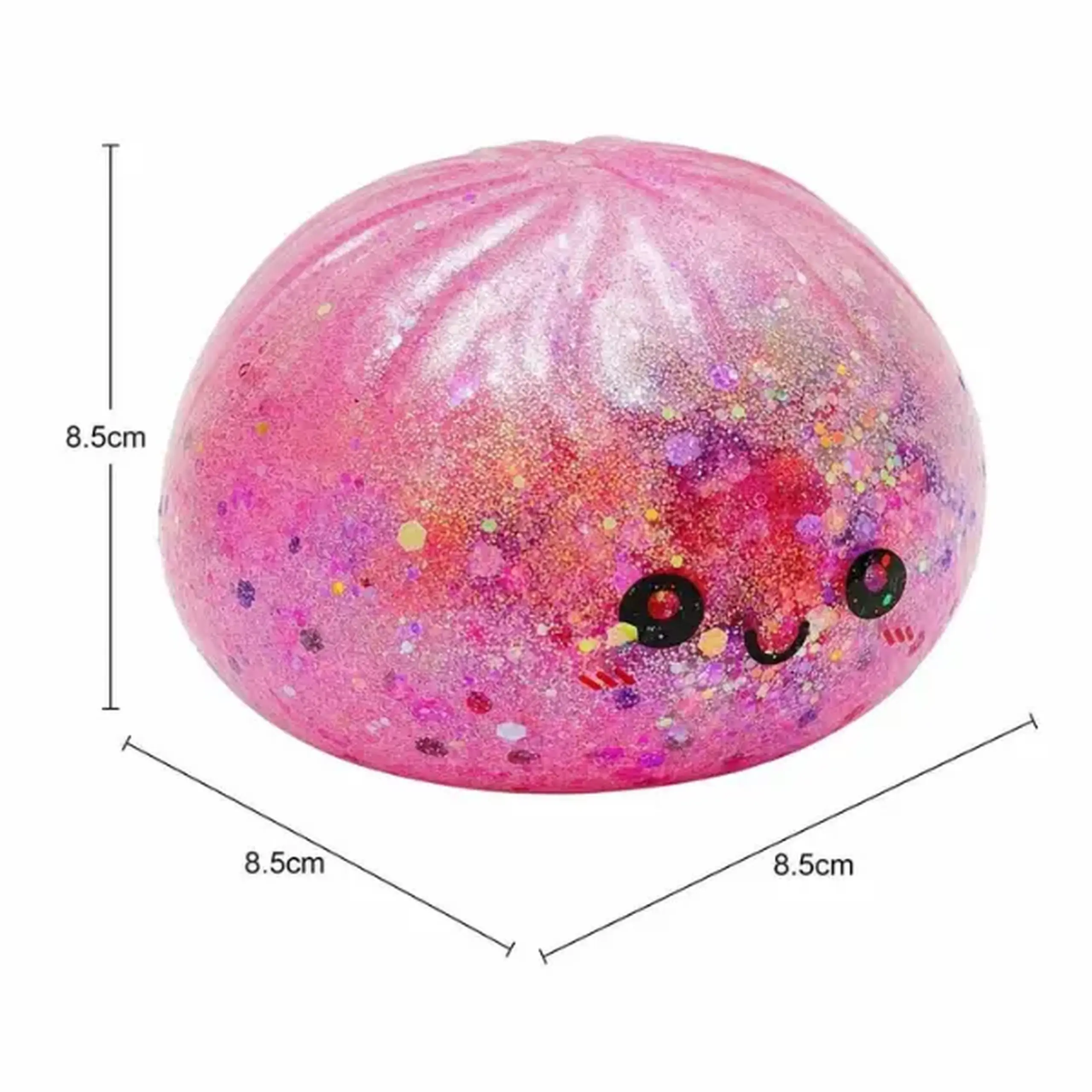 Jucărie antistres „Flippy Squishy: Dumpling”cu sclipici, 8.5 x 8.5 x 8.5 cm
