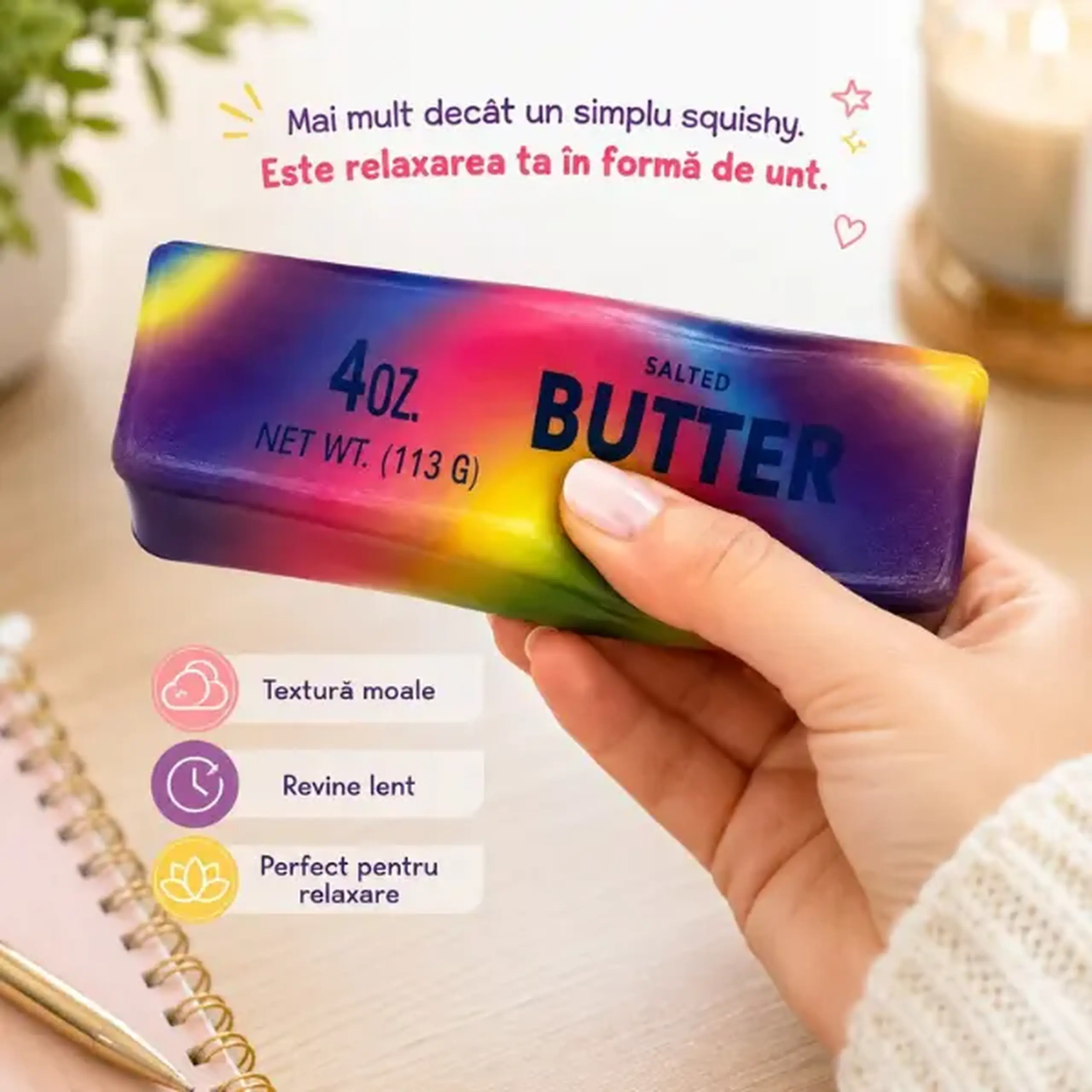 Jucărie antistres "Needoh: Butter", 14 cm, multicolor