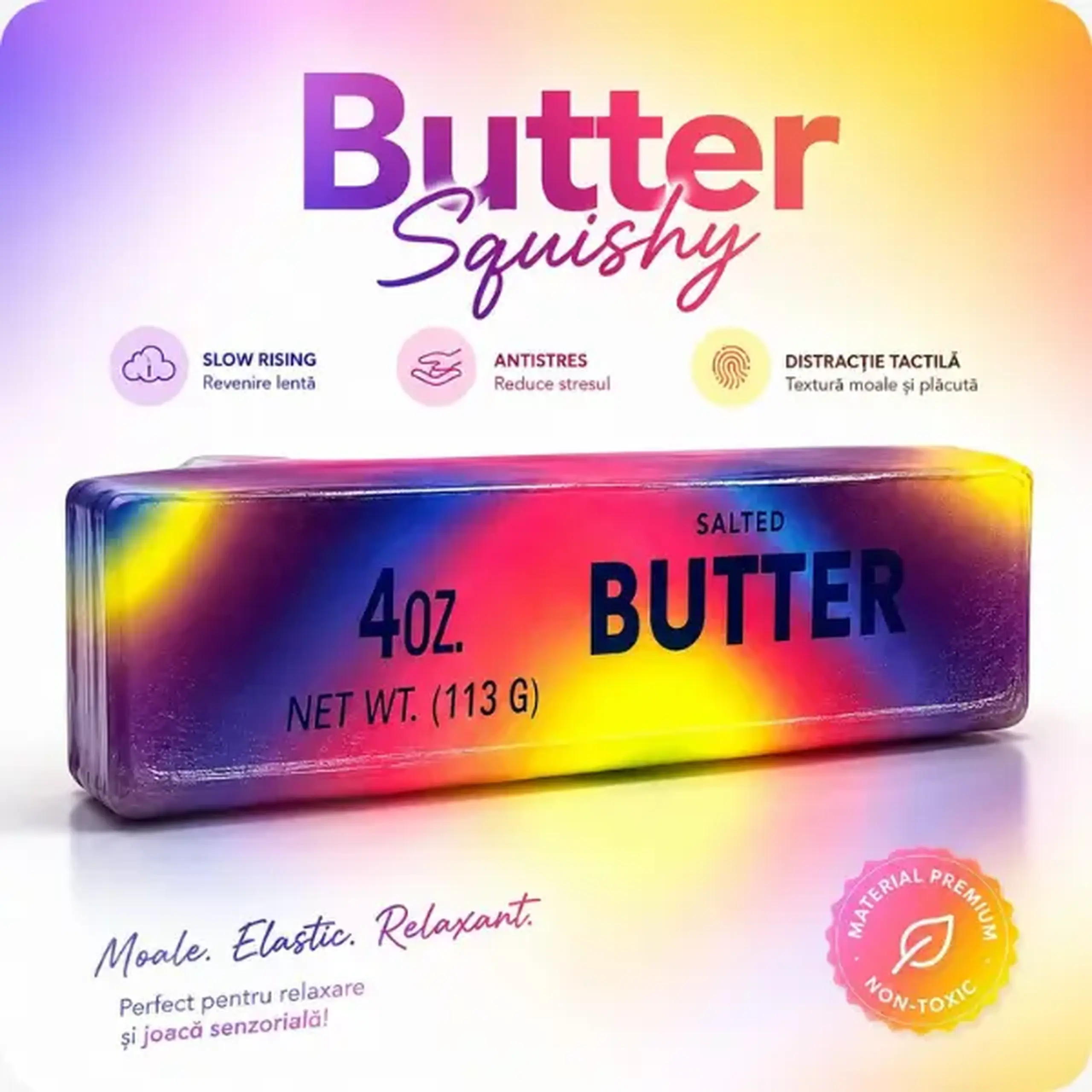 Jucărie antistres "Needoh: Butter", 14 cm, multicolor