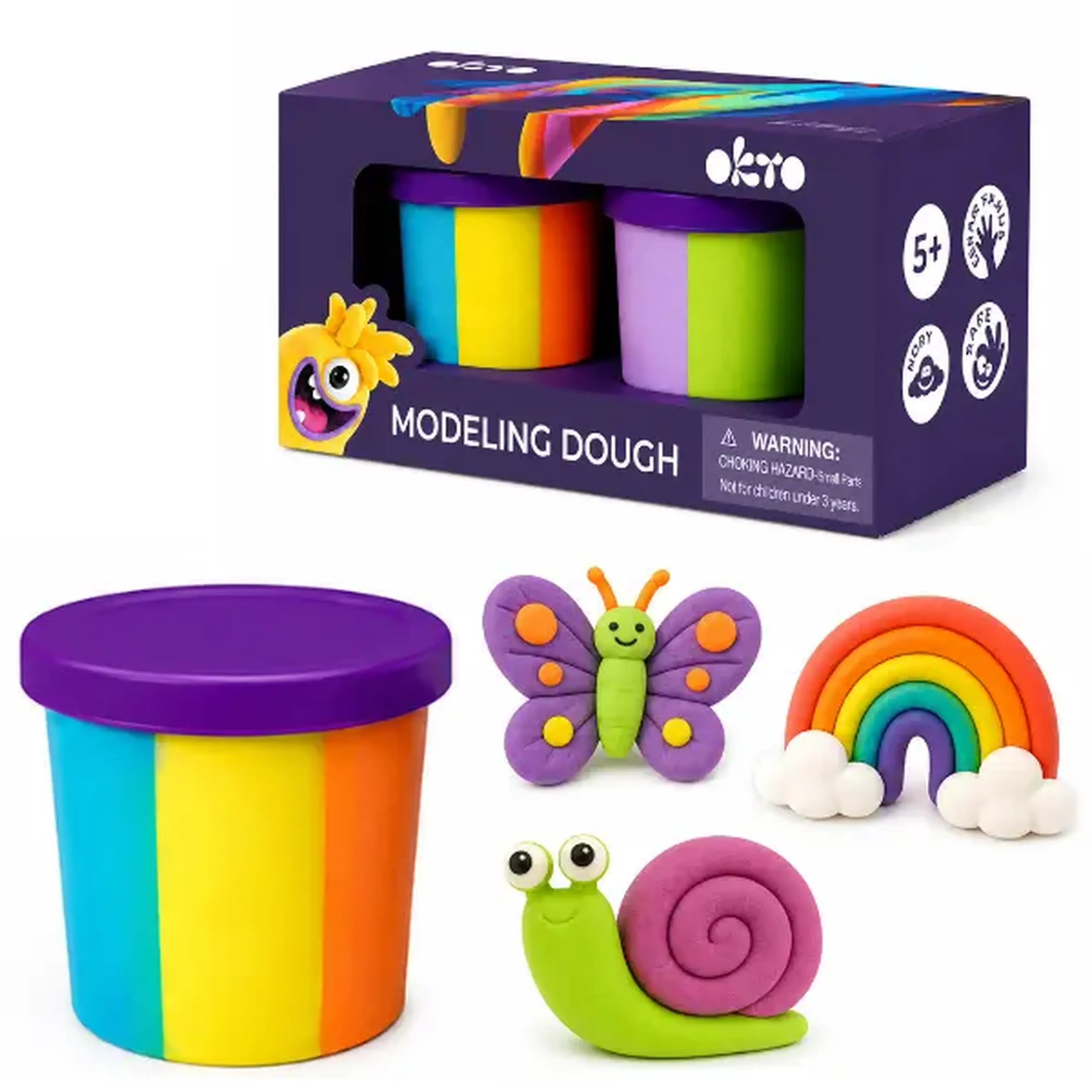 Set creativ cu plastilină aerată Air Clay OKTO, 6 buc × 6 g