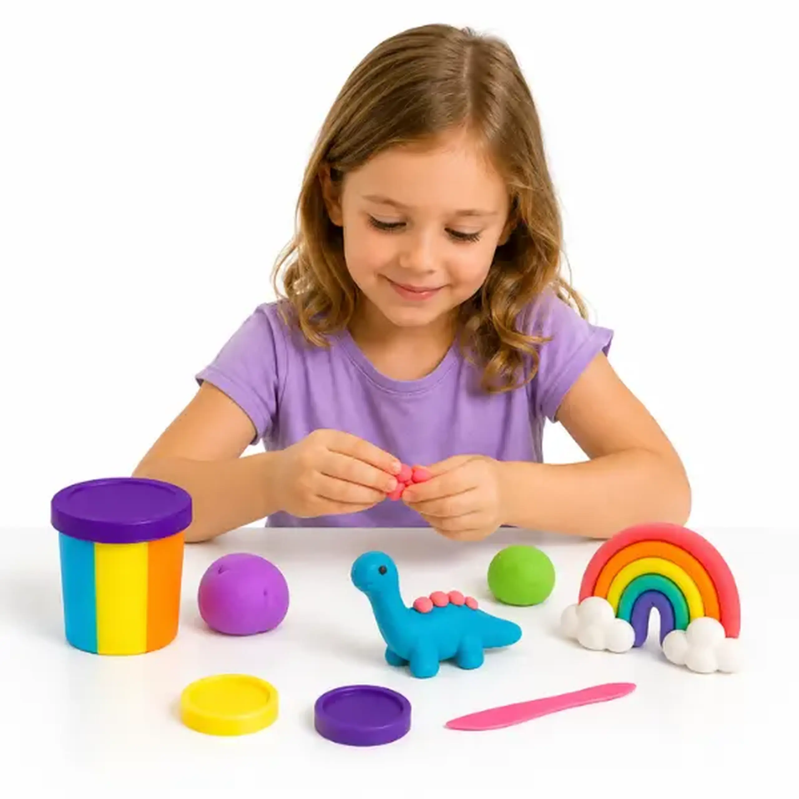 Set creativ cu plastilină aerată Air Clay OKTO, 6 buc × 6 g