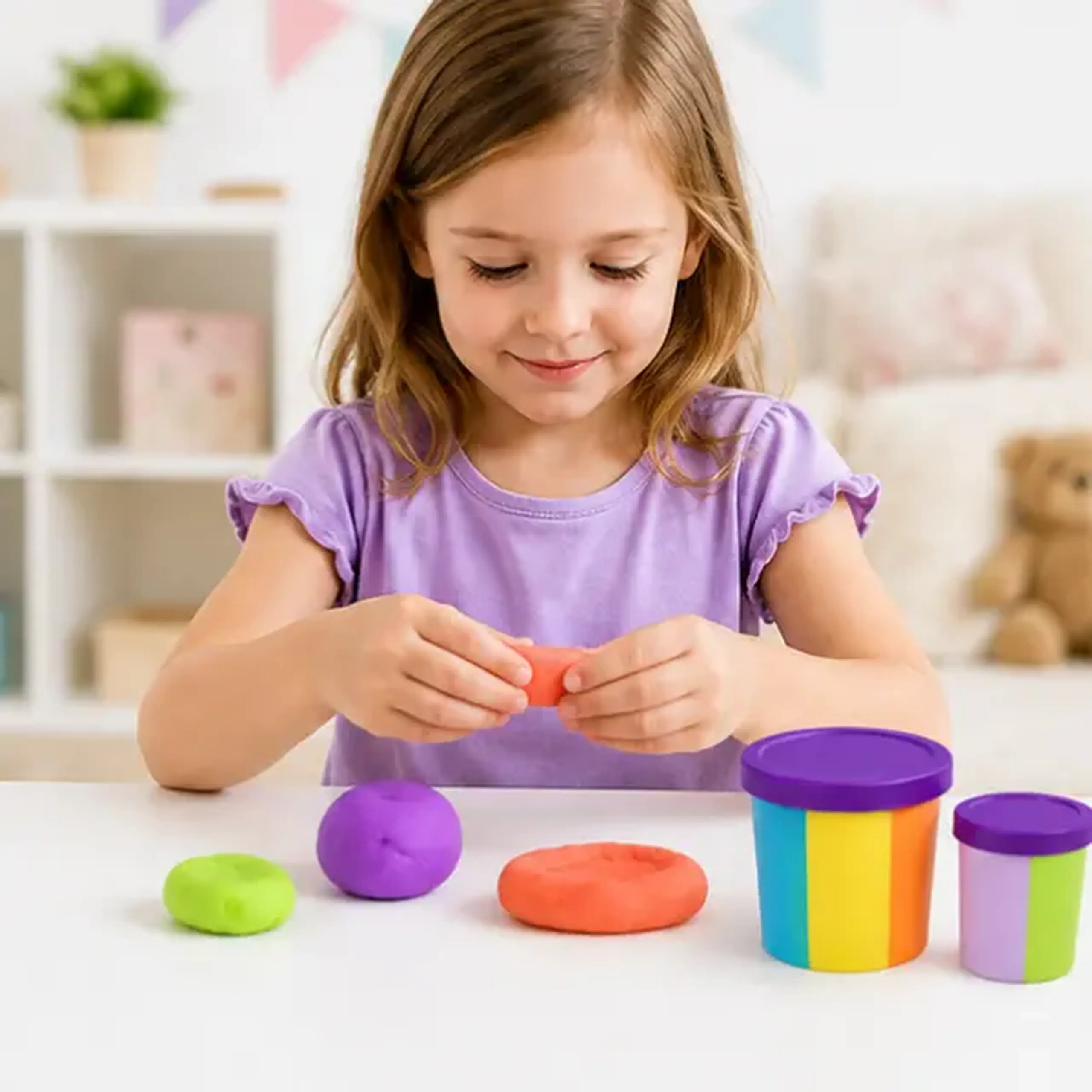 Set creativ cu plastilină aerată Air Clay OKTO, 6 buc × 6 g