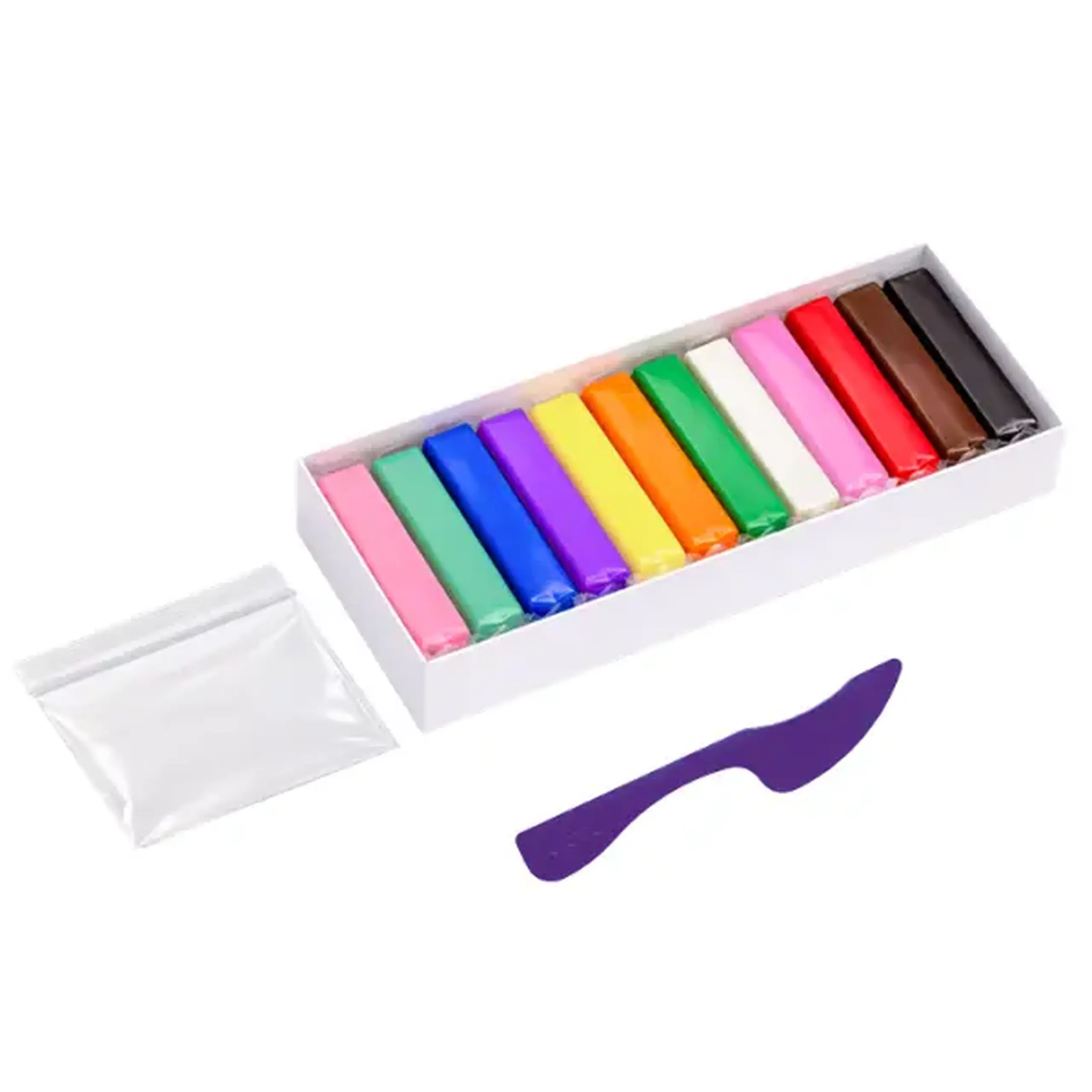 Set creativ cu plastilină aerată Air Clay OKTO, 12 buc × 6 g