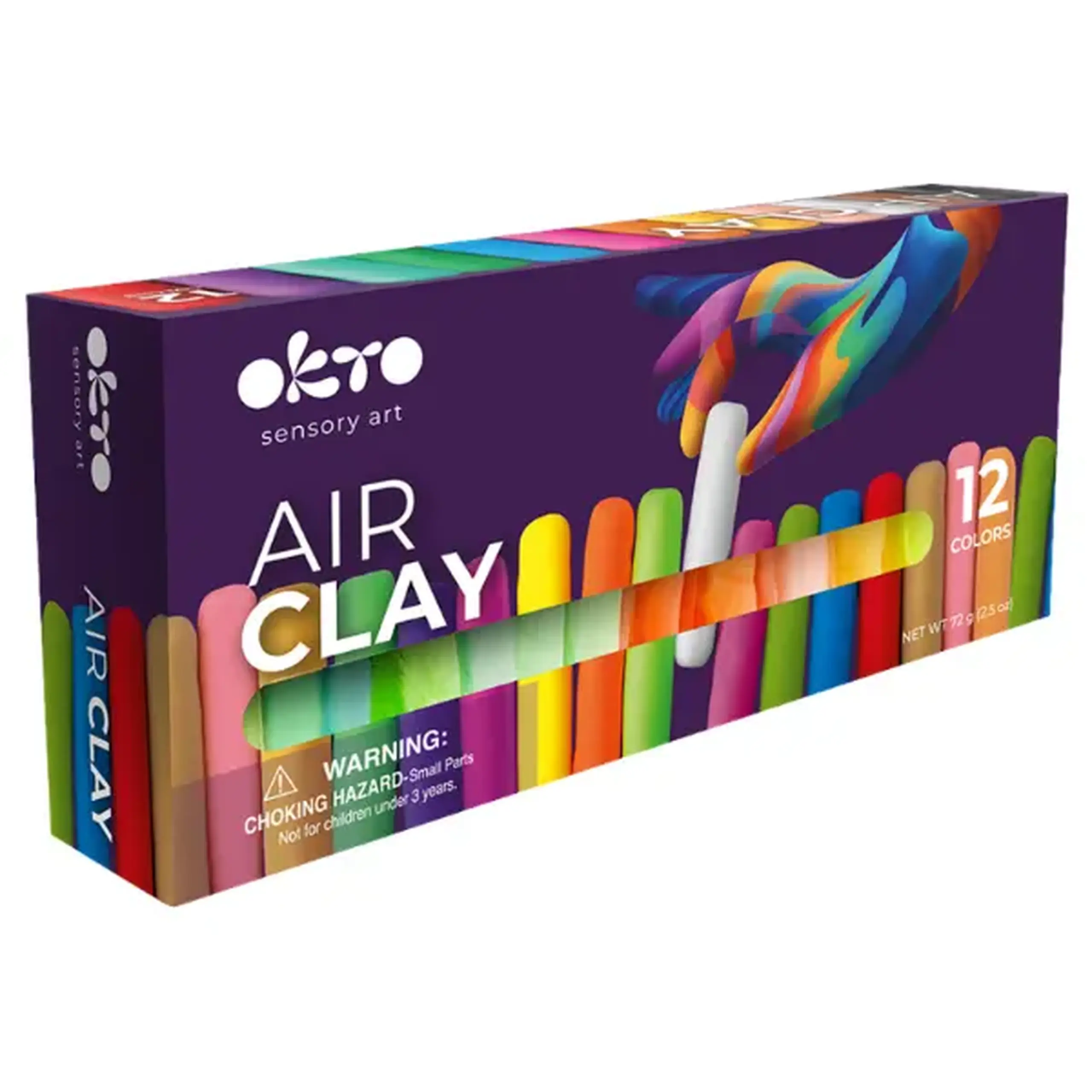 Set creativ cu plastilină aerată Air Clay OKTO, 12 buc × 6 g