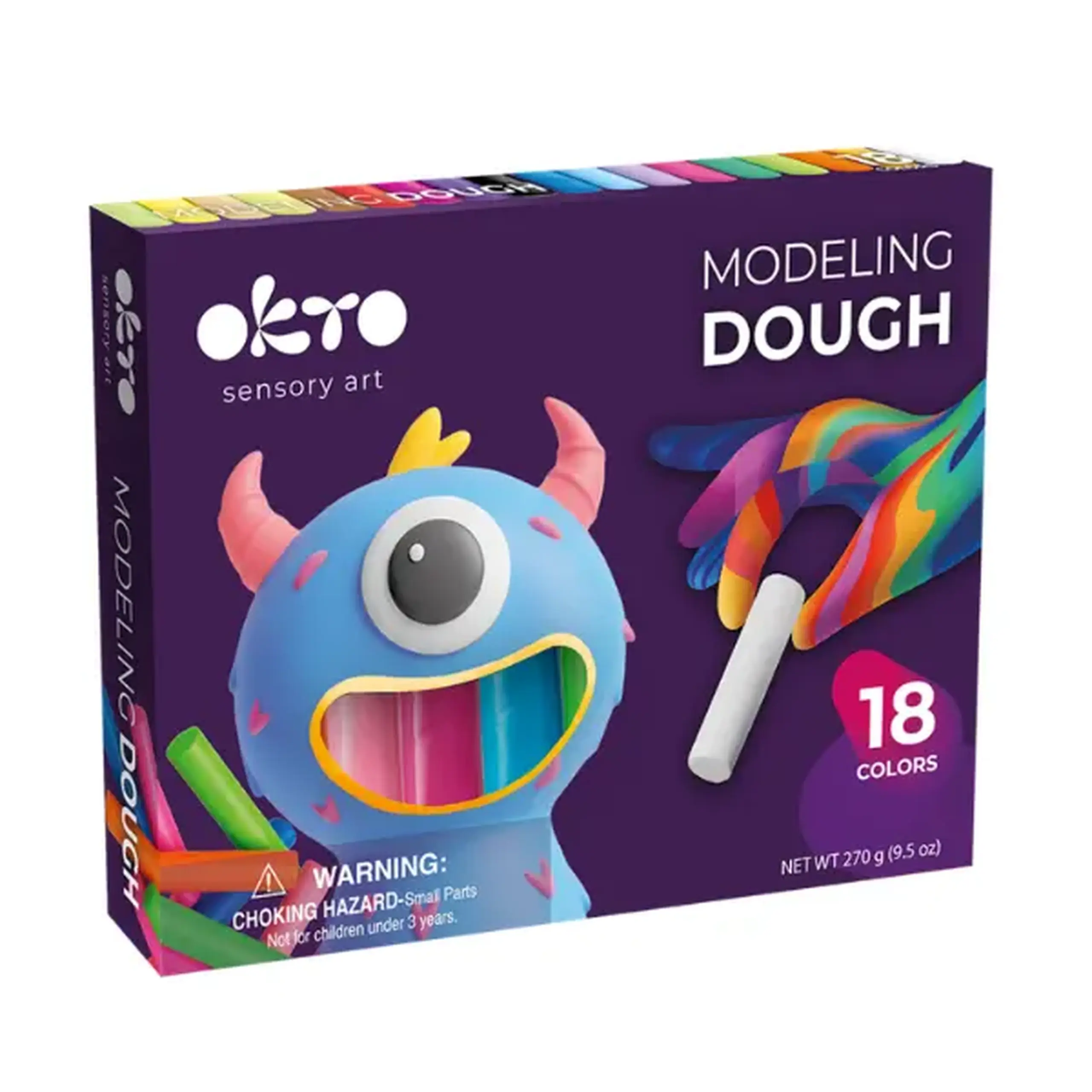 Set creativ cu plastilină aerată Air Clay OKTO, 18 buc × 6 g