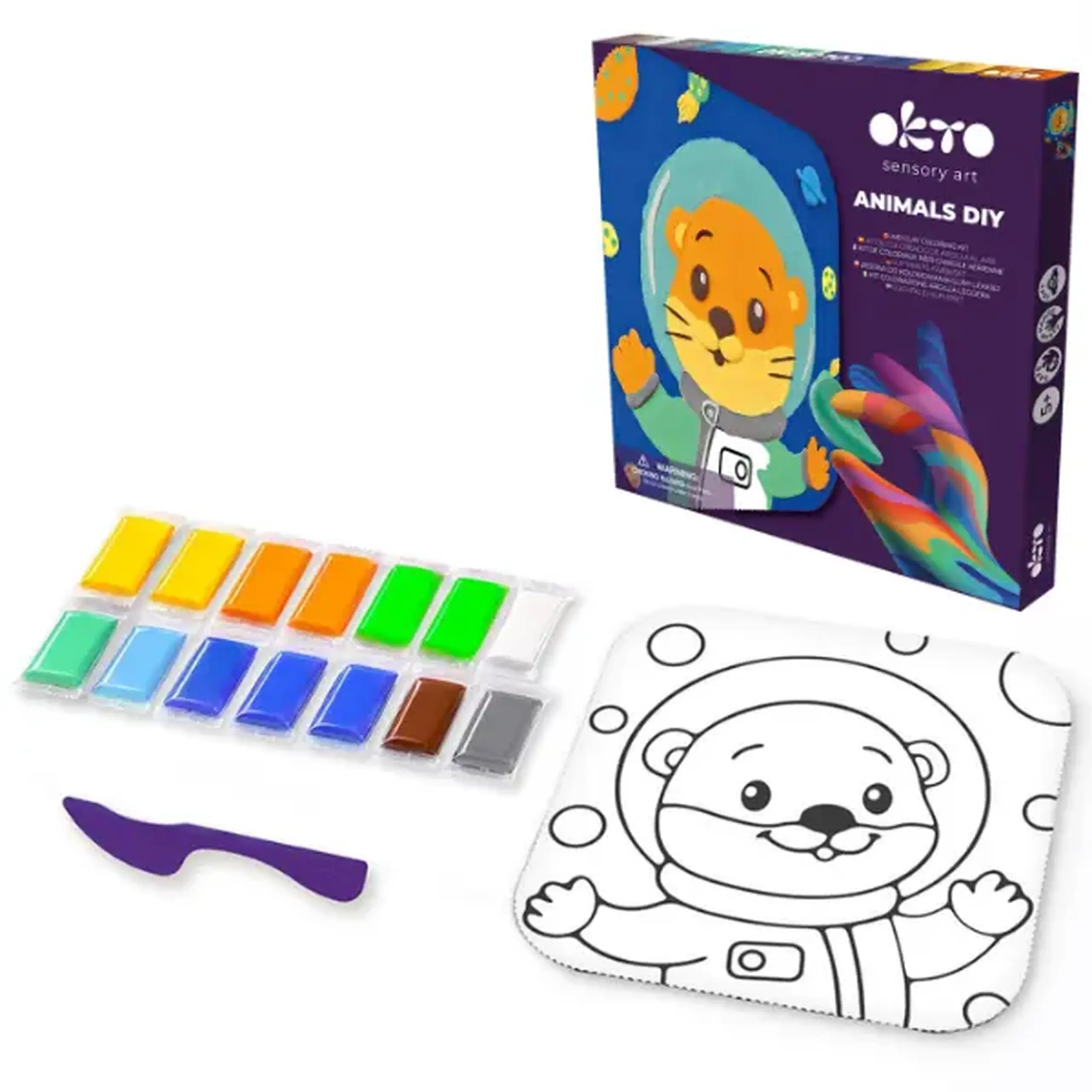 Tablou 3D pe numere din plastilină aerată Air Clay 24×24 cm – Vidră