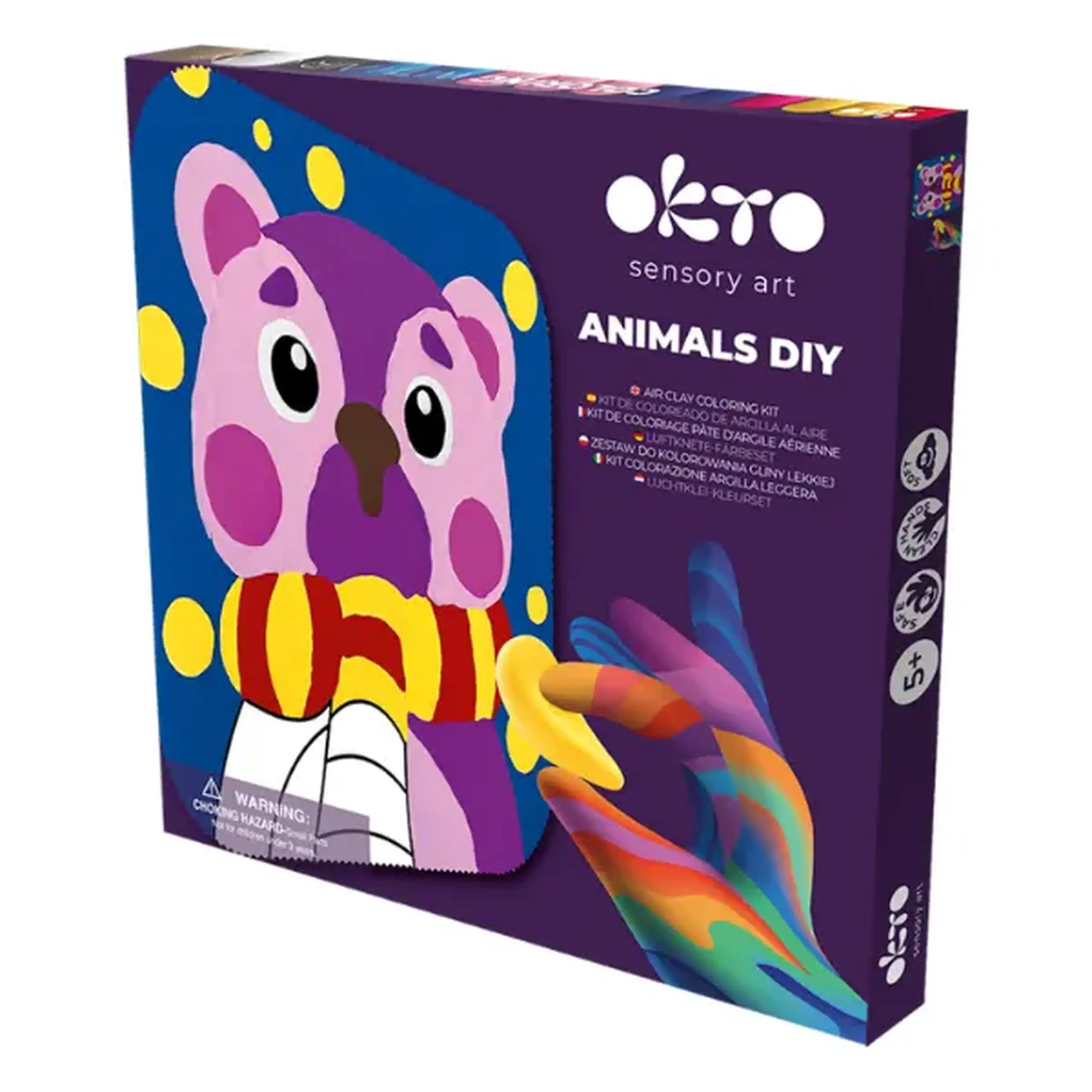 Tablou 3D pe numere din plastilină aerată Air Clay 24×24 cm – Ursuleț