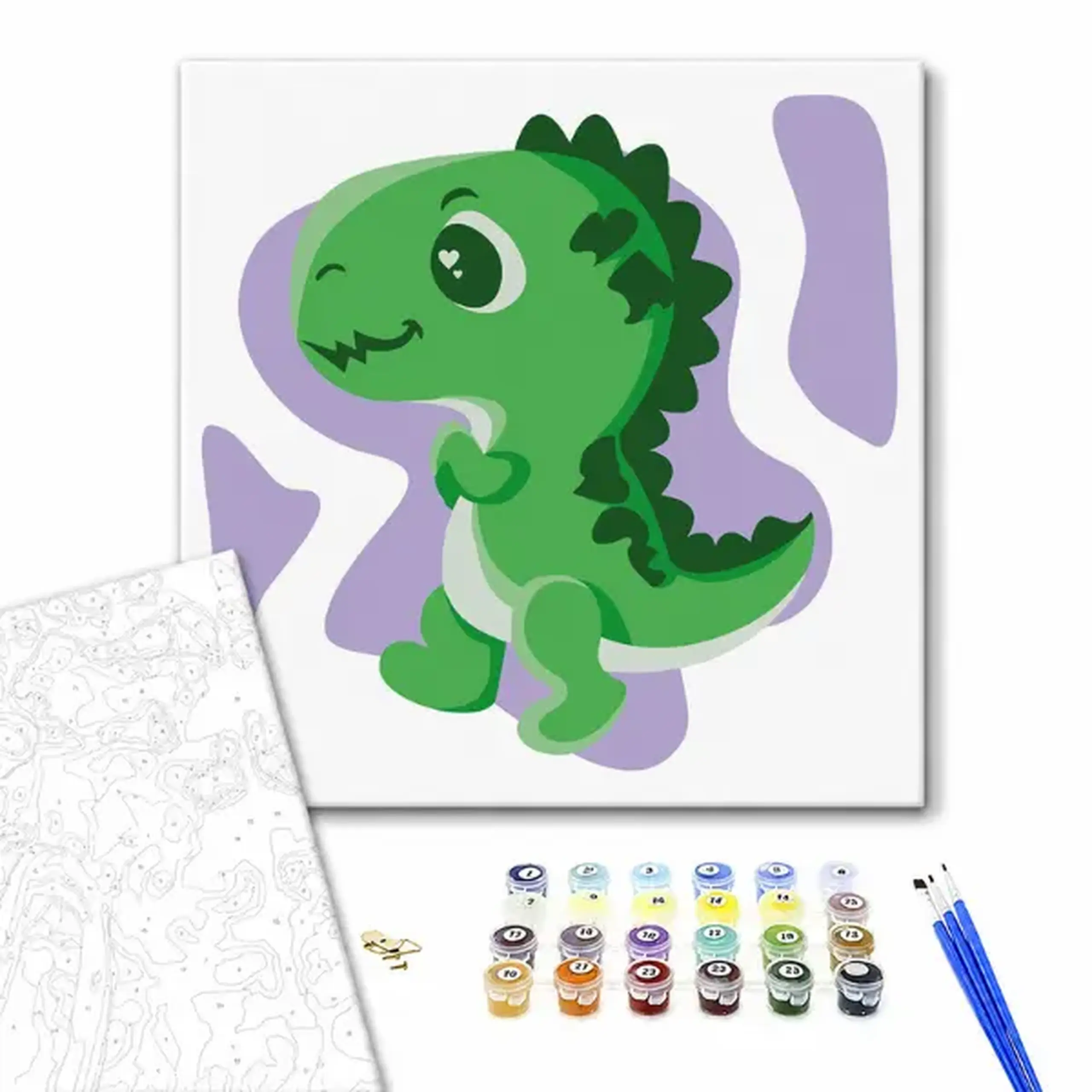 Pictură pe numere 20*20 сm (fără cutie) – Micul dinozaur