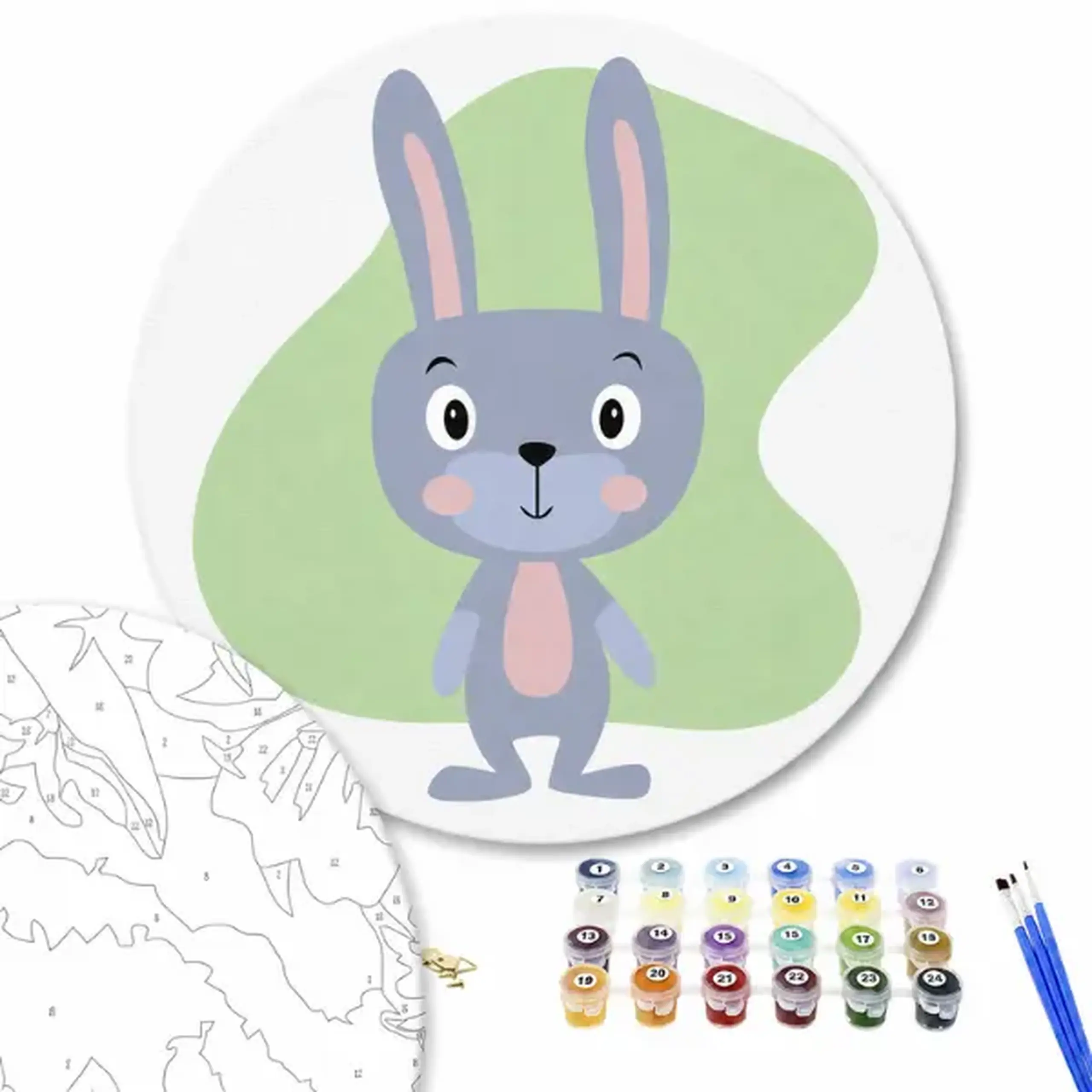 Pictură pe numere D20 сm (fără cutie) – Iepuraș