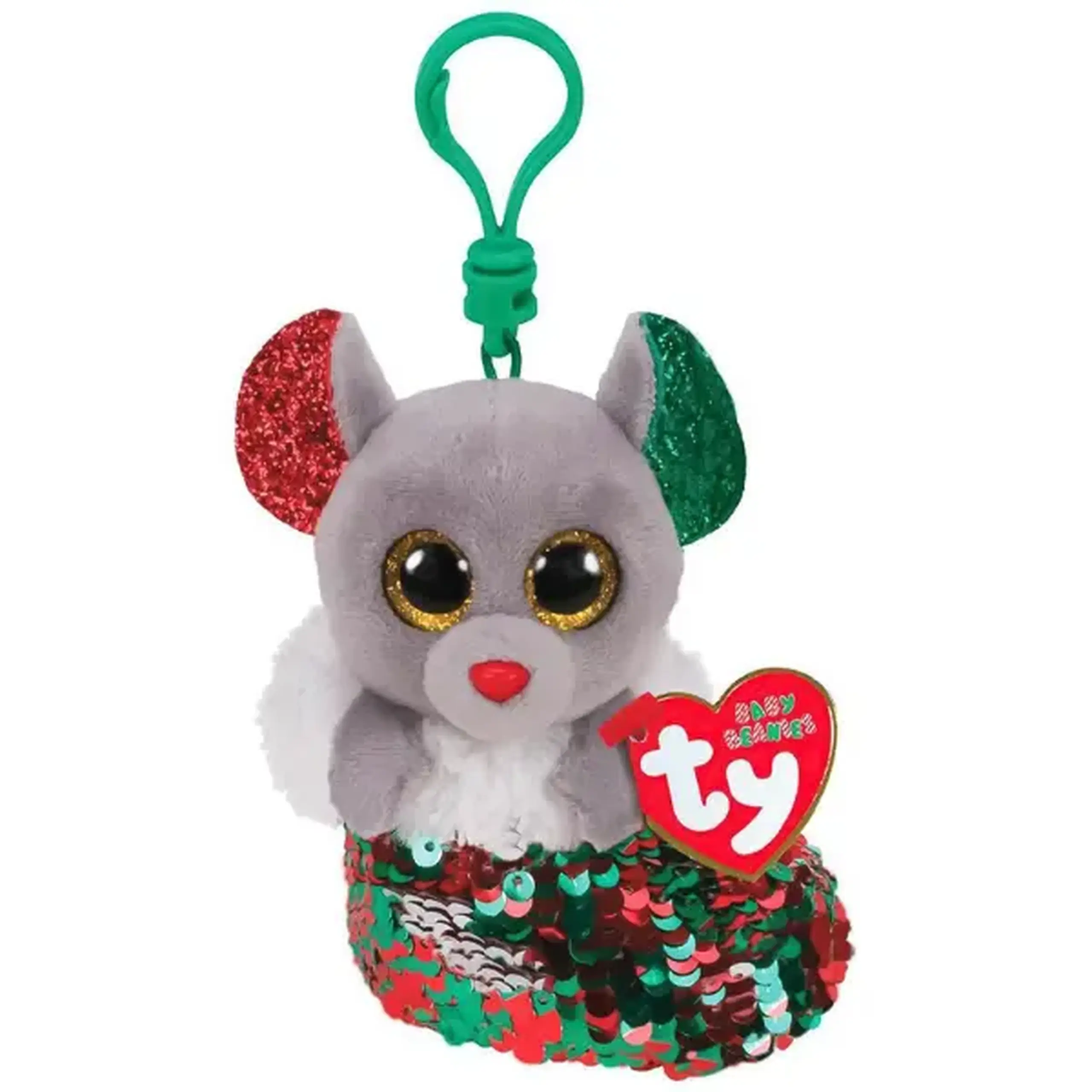 Breloc - Șoricelul Chipper 12 cm (Beanie boos clip)