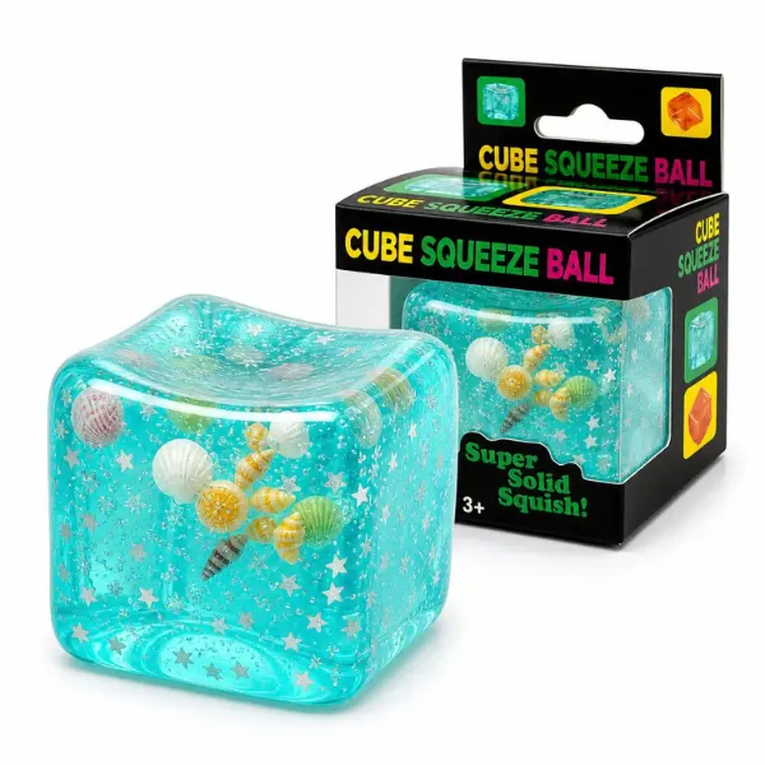 Cub antistres "Needoh: Flippy Ice Cube" cu scoici, 5.5×5.5×5.5 cm