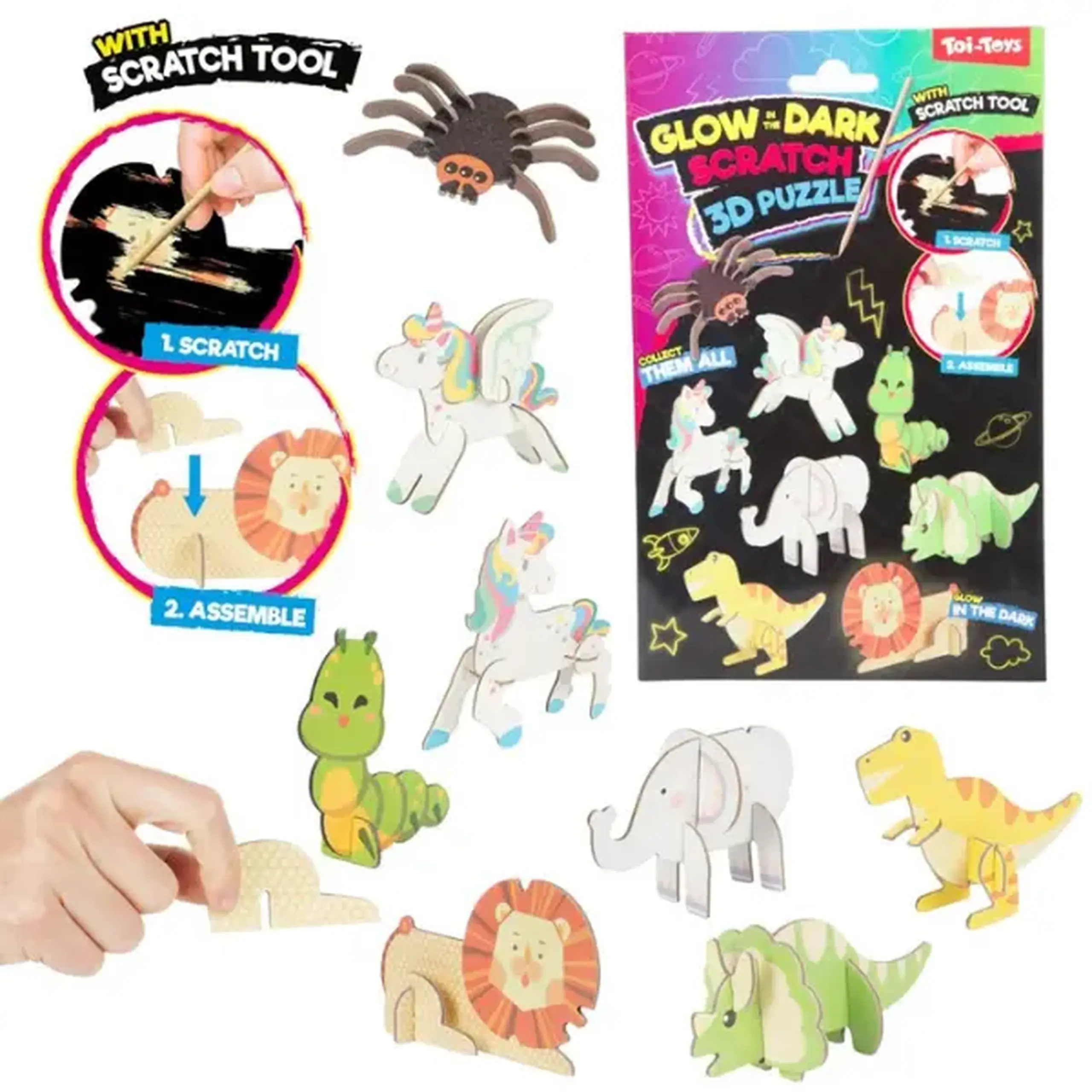 Set creativ Toi-Toys „Răzuiește și creează” – puzzle 3D luminos