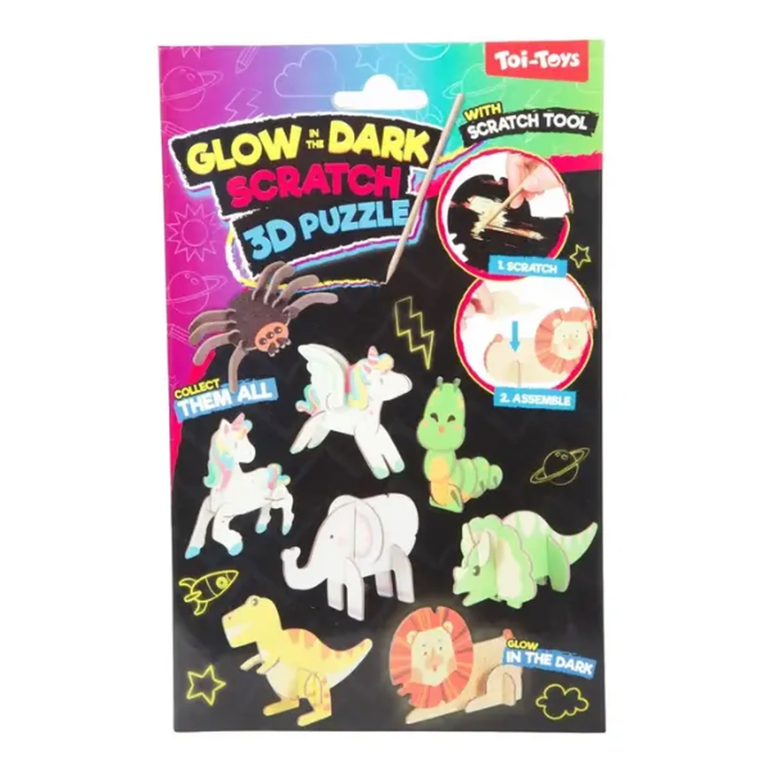 Set creativ Toi-Toys „Răzuiește și creează” – puzzle 3D luminos
