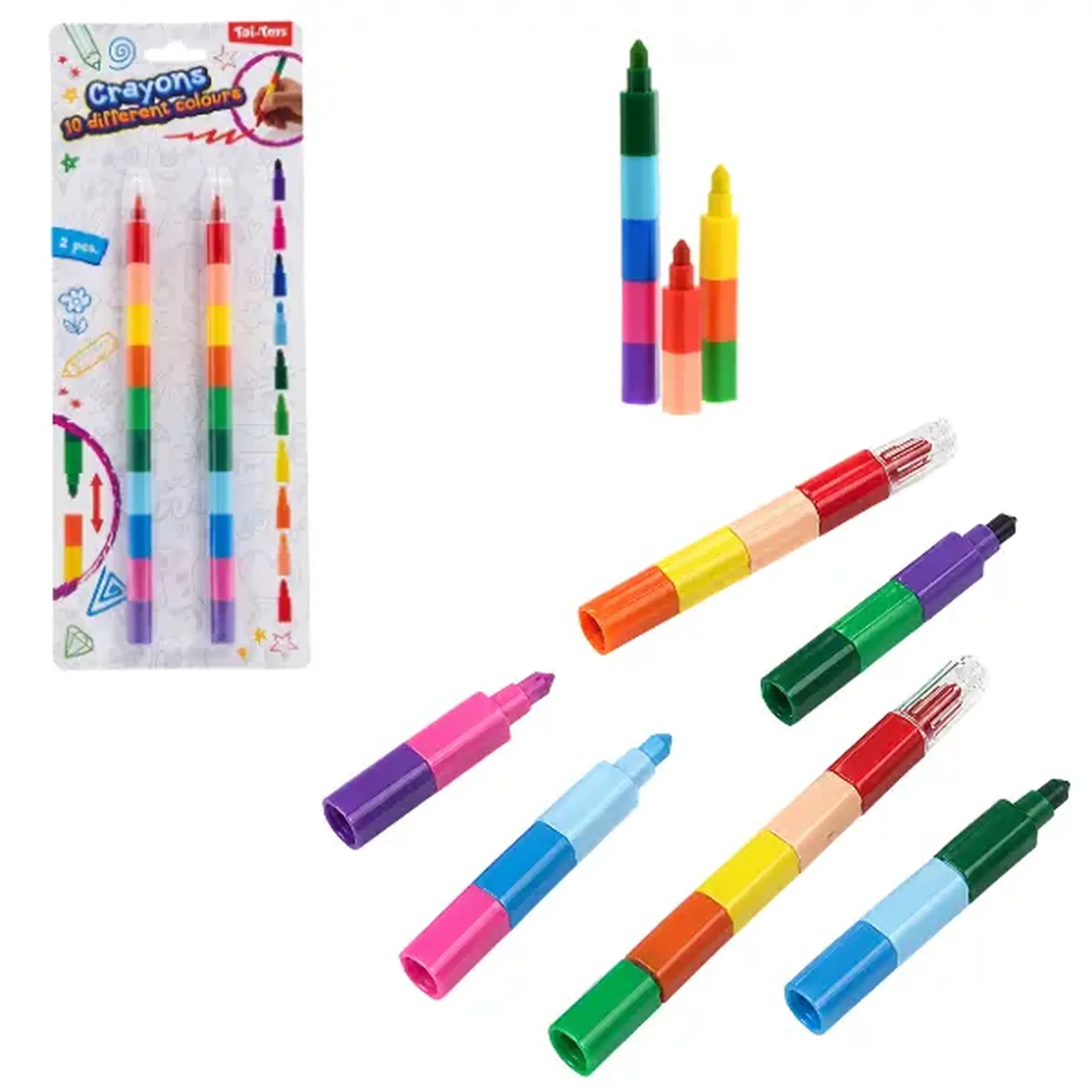 Set creioane cerate Toi-Toys „10 în 1”, 2 buc.