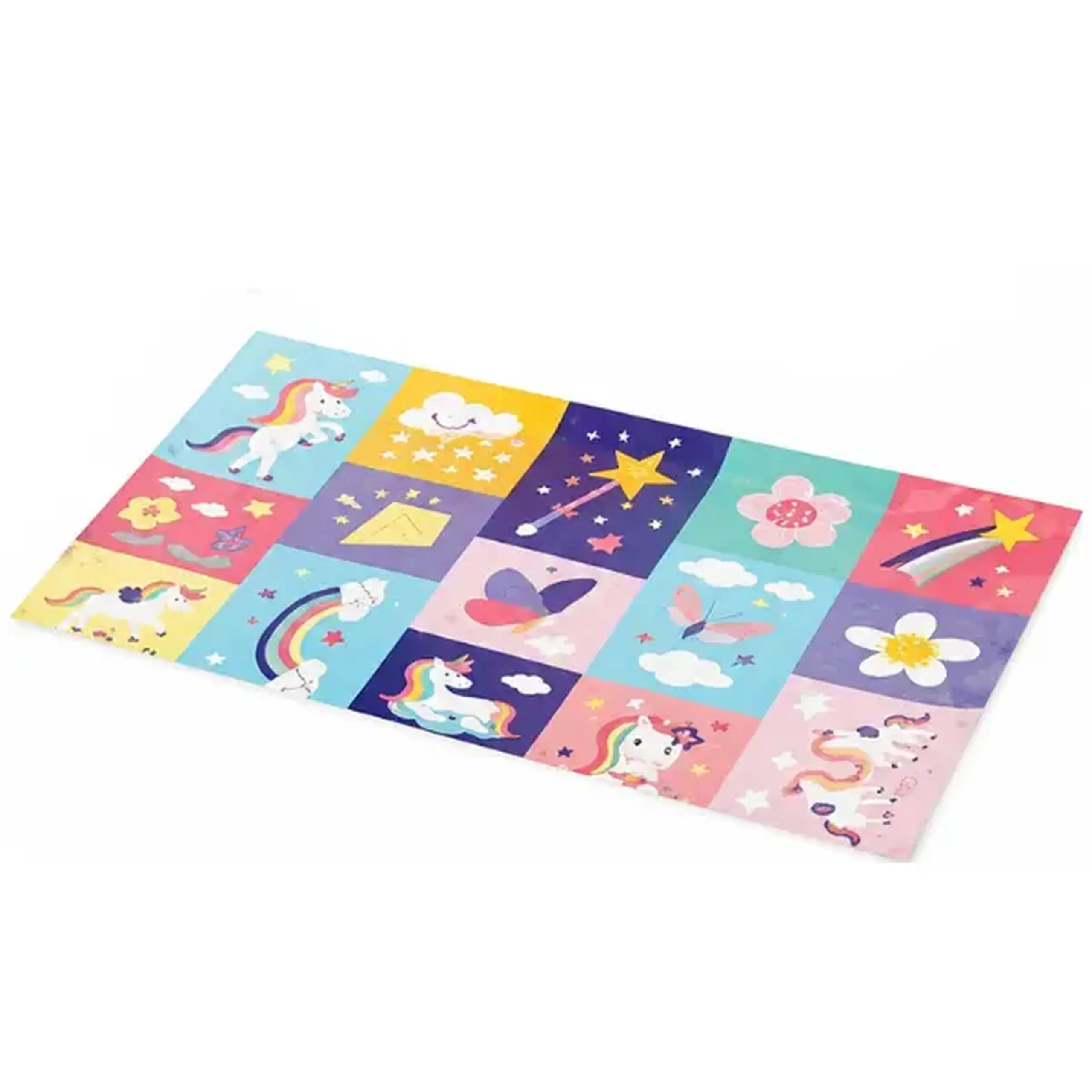 Set creativ "Unicorni" cu carte de colorat, stickere și creioane cerate