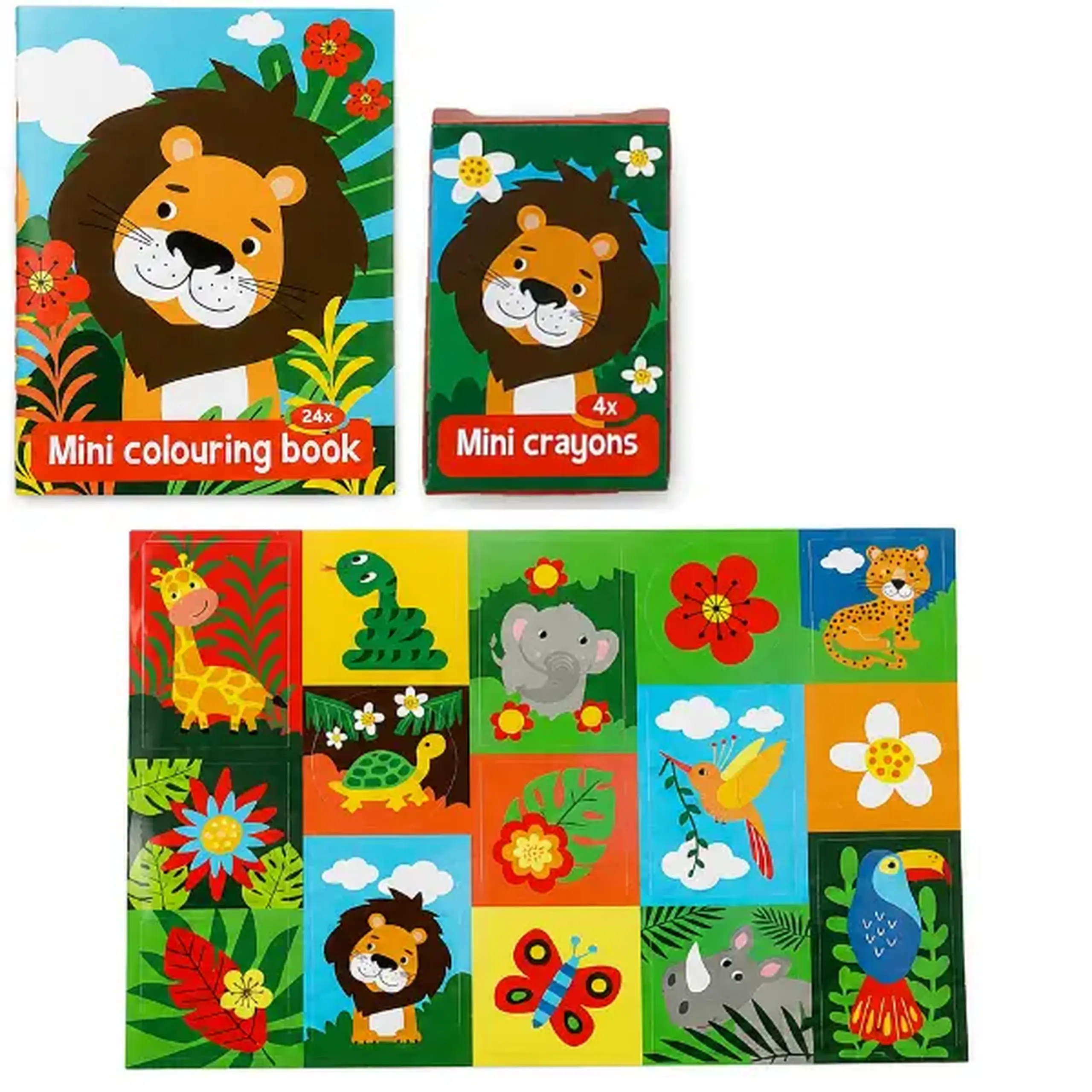 Set creativ "Animale sălbatice" cu carte de colorat, stickere și creioane