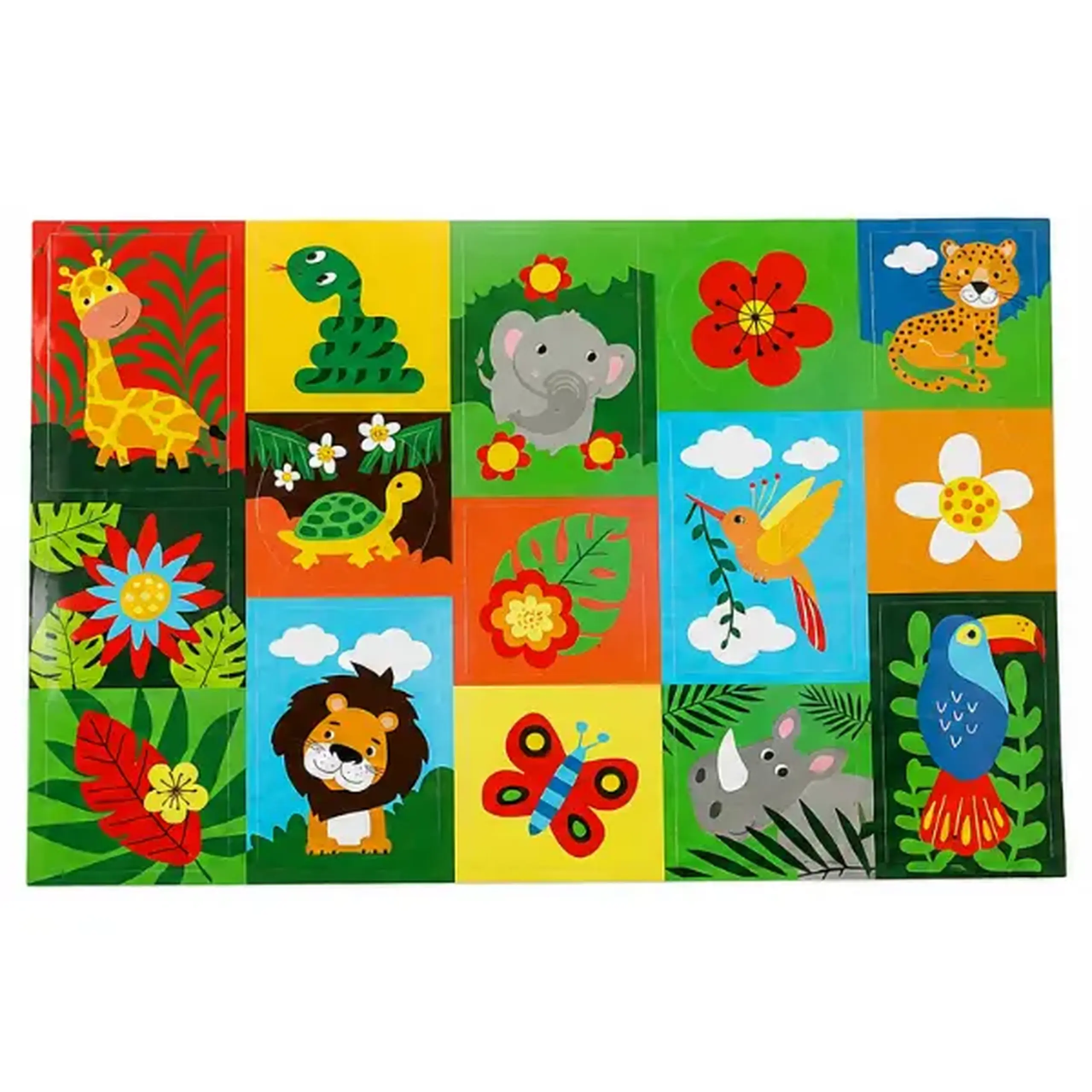 Set creativ "Animale sălbatice" cu carte de colorat, stickere și creioane