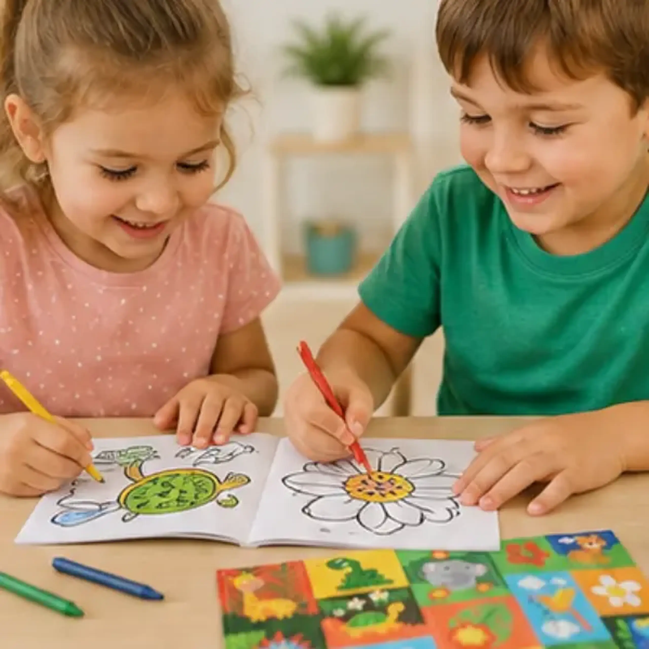 Set creativ "Animale sălbatice" cu carte de colorat, stickere și creioane