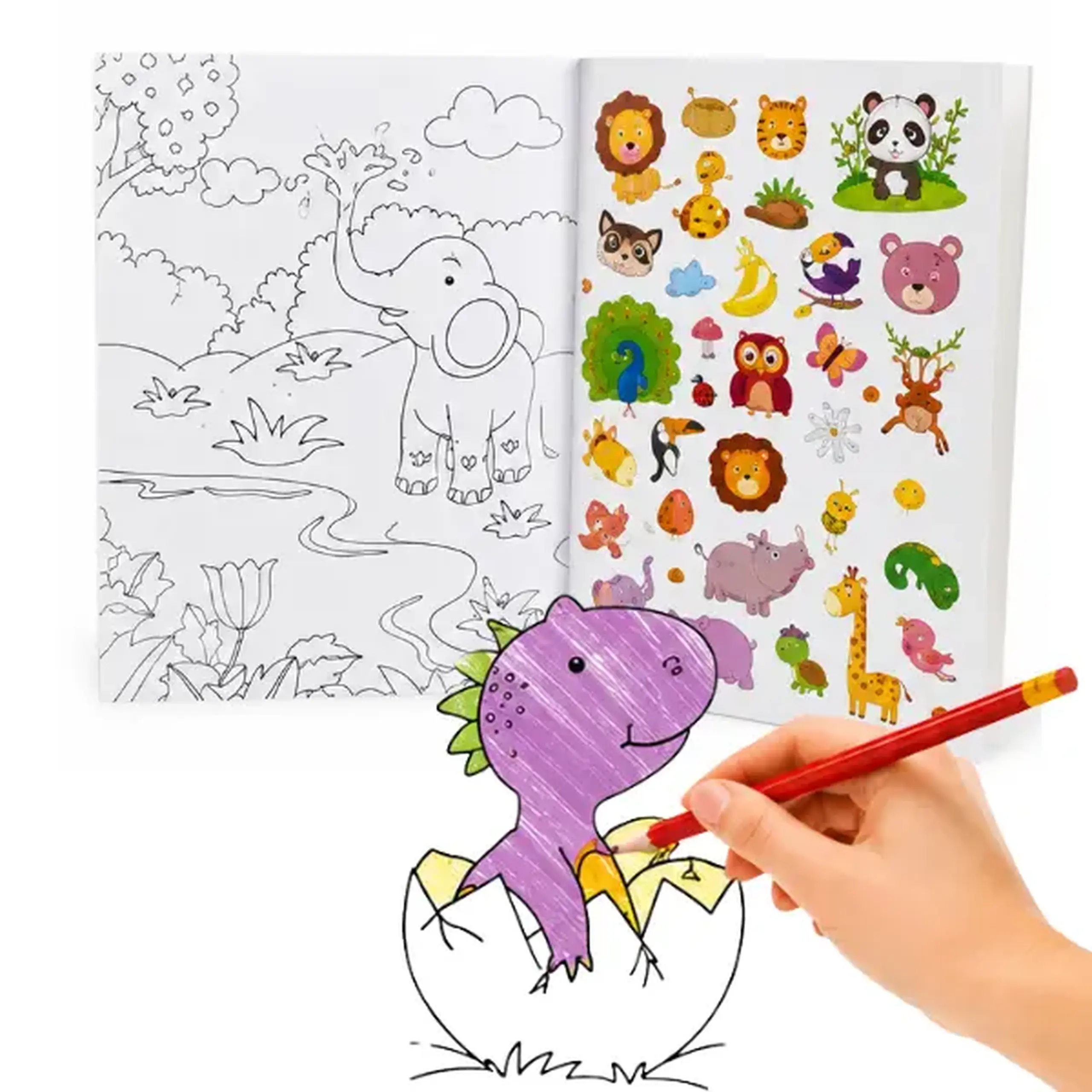 Carte de colorat cu stickere, 3 modele