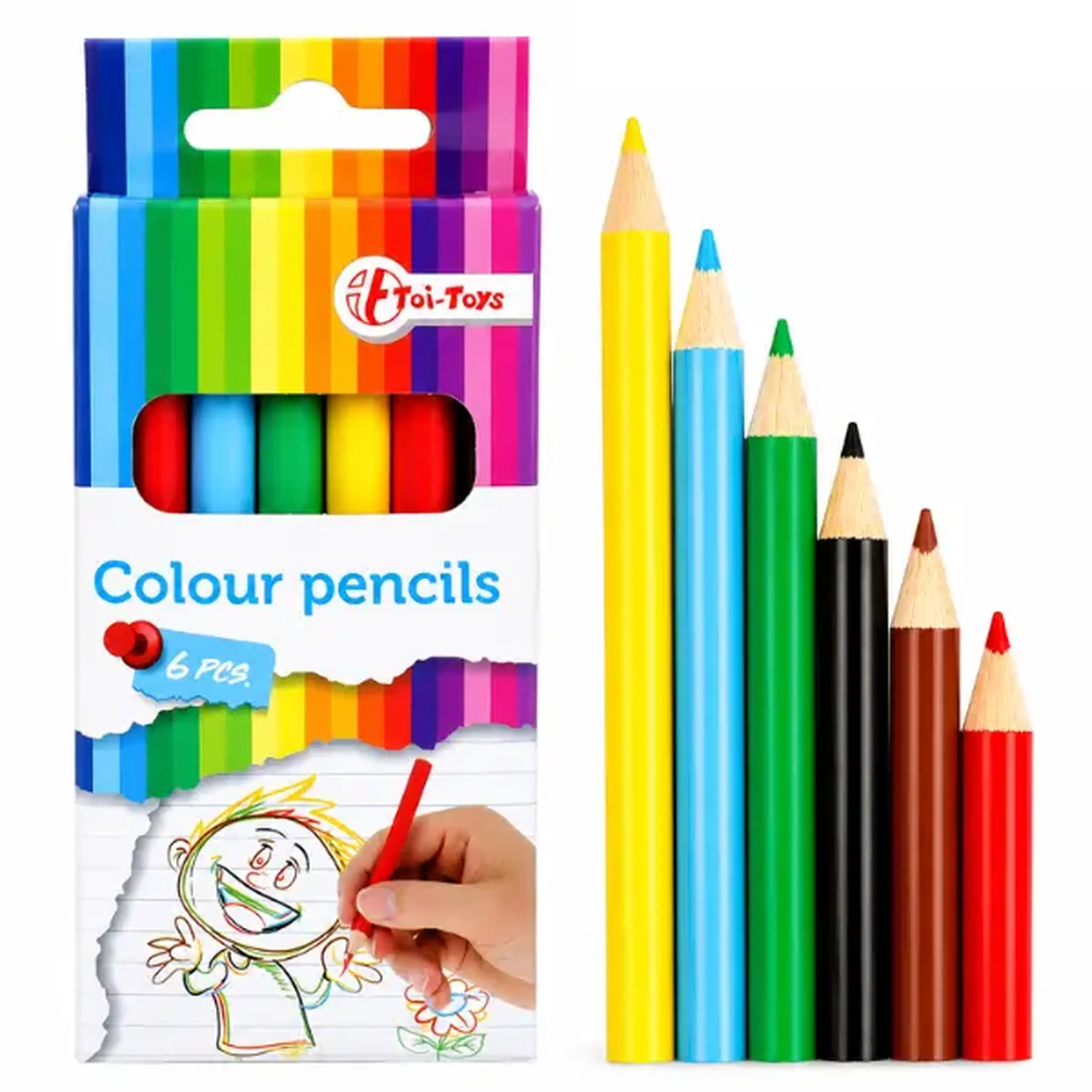Set de creioane colorate Toi-Toys, 6 buc.