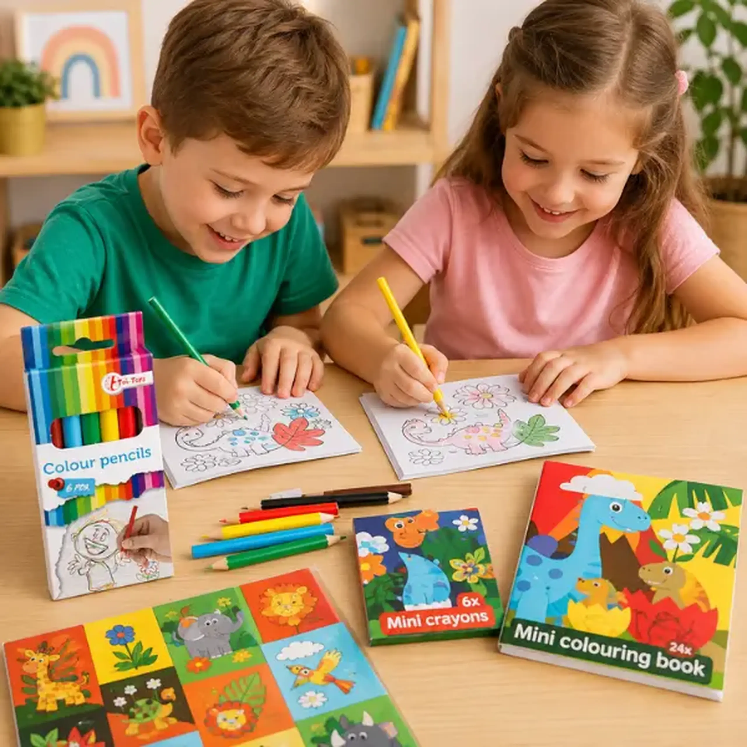 Set de creioane colorate Toi-Toys, 6 buc.