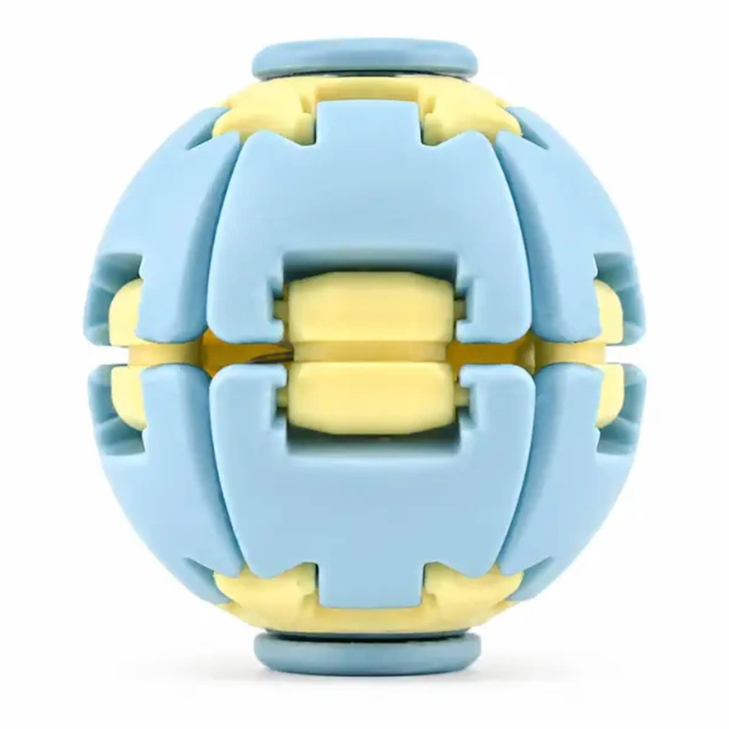 Jucărie antistres Flippy Push and Spin, minge 3D rotativă, albastru deschis, 6,3 cm