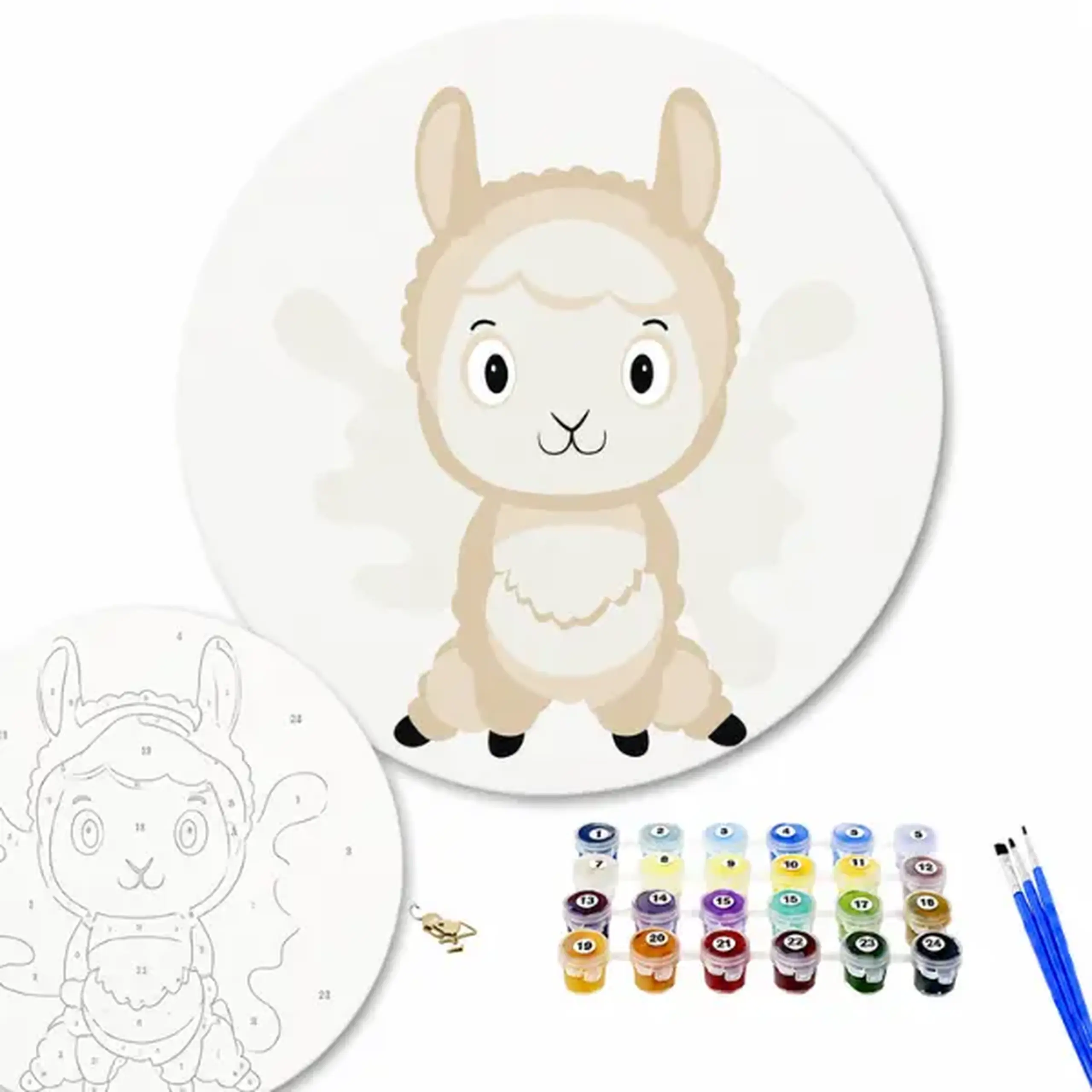 Pictură pe numere D20 сm (fără cutie) – Alpaca veselă