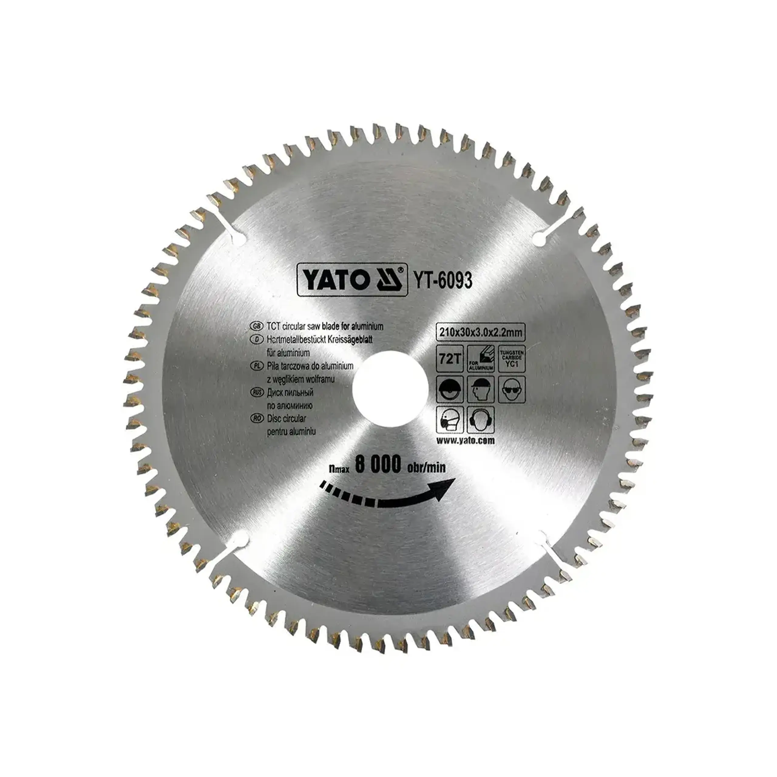 Disc de tăiat pentru metal 115 * 22 mm Yato - Diametru 210 *