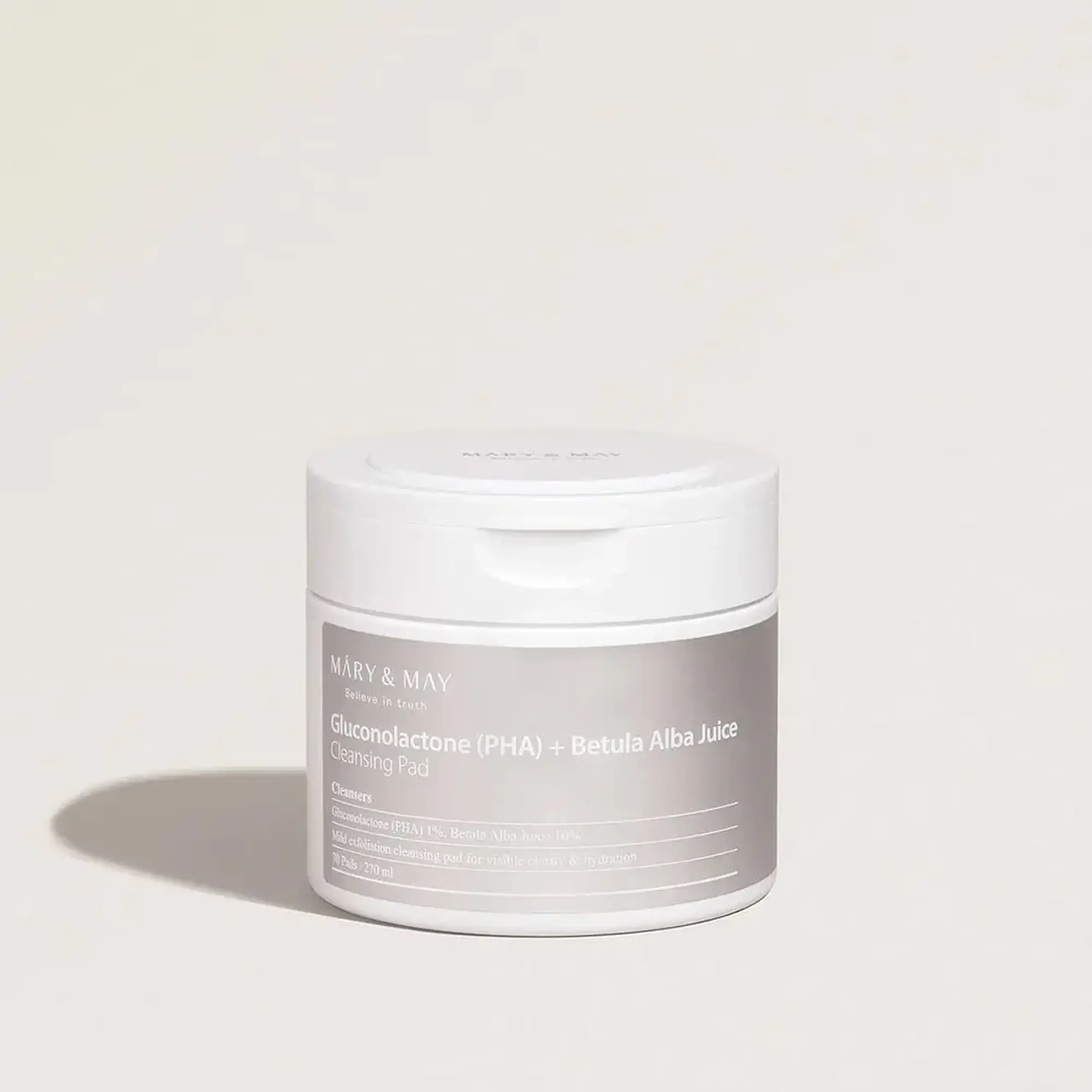 Discuri exfoliante cu 1% gluconolactonă Mary &amp; May Gluconolactone (PHA) + Betula Alba Juice Cleansing Pad 70buc