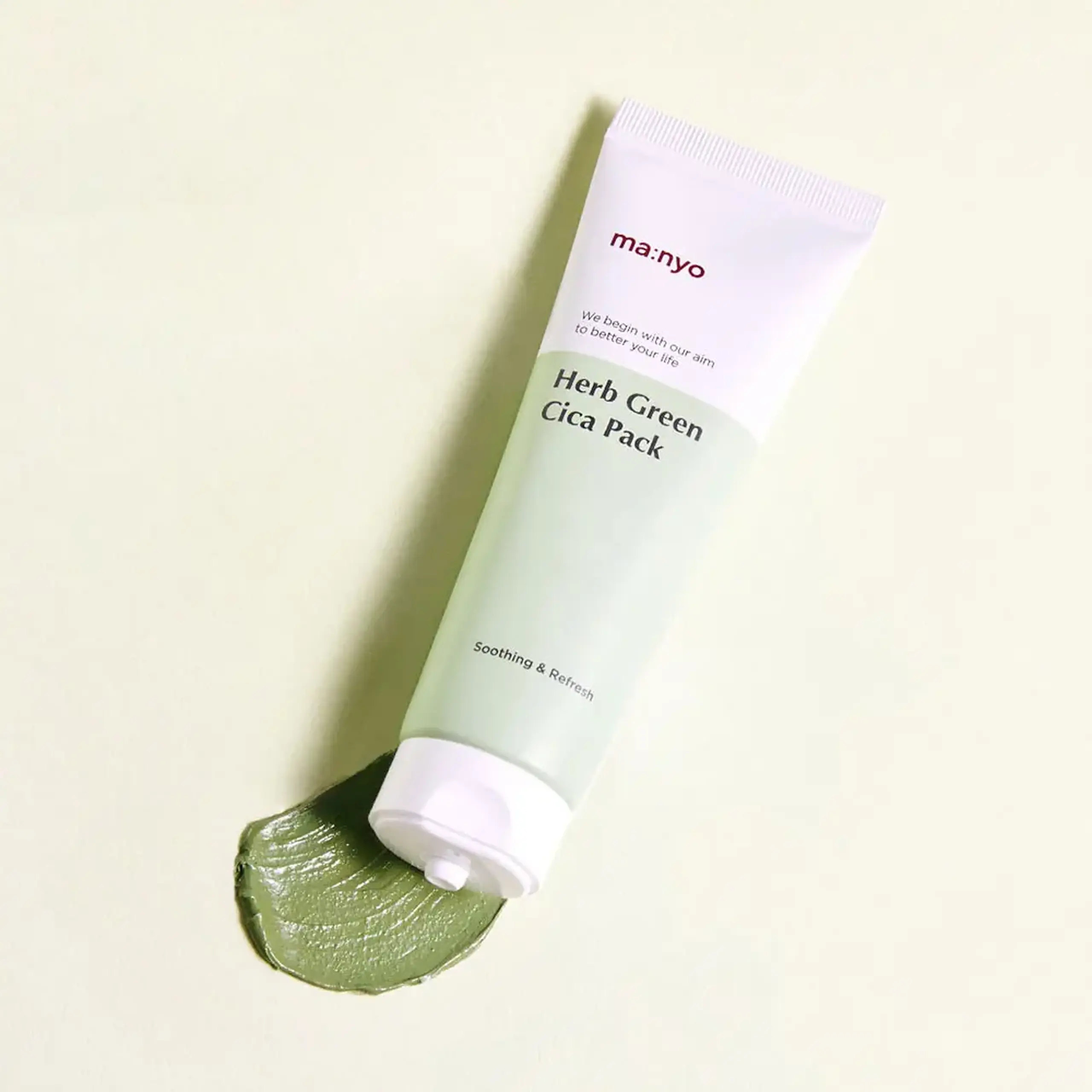 Mască calmantă din argilă cu ceai verde Manyo Herb Green Cica Pack 75ml