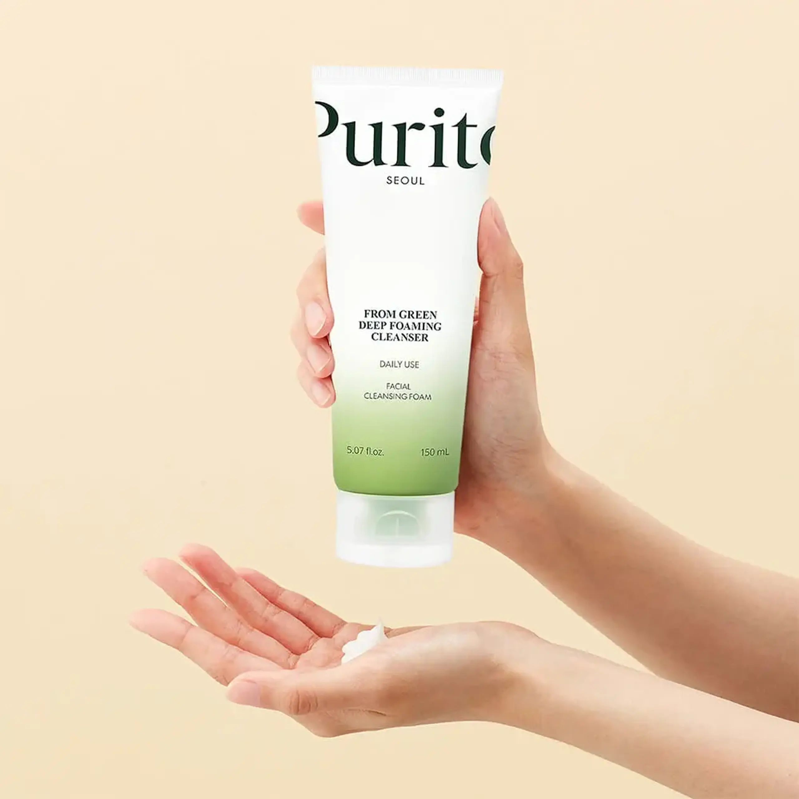 Spuma de curatare cu Ceai Verde, Centella și Houttunya Cordata Purito From Green Deep Foaming Cleanser 150 ml