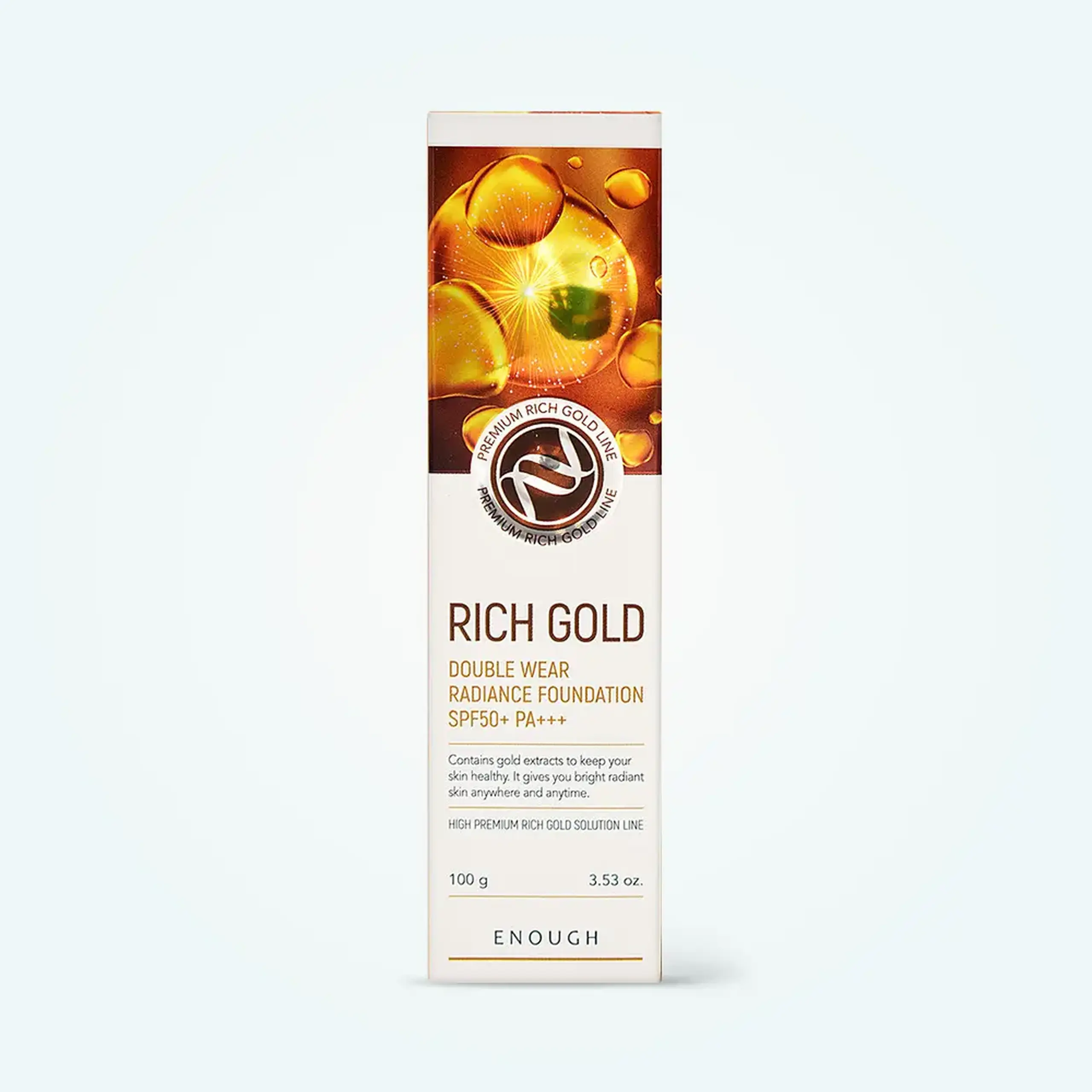 Fond de ten cu particule de aur Enough Rich Gold Double Wear Radiance Foundation Spf50+ Pa+++ №21 100 g