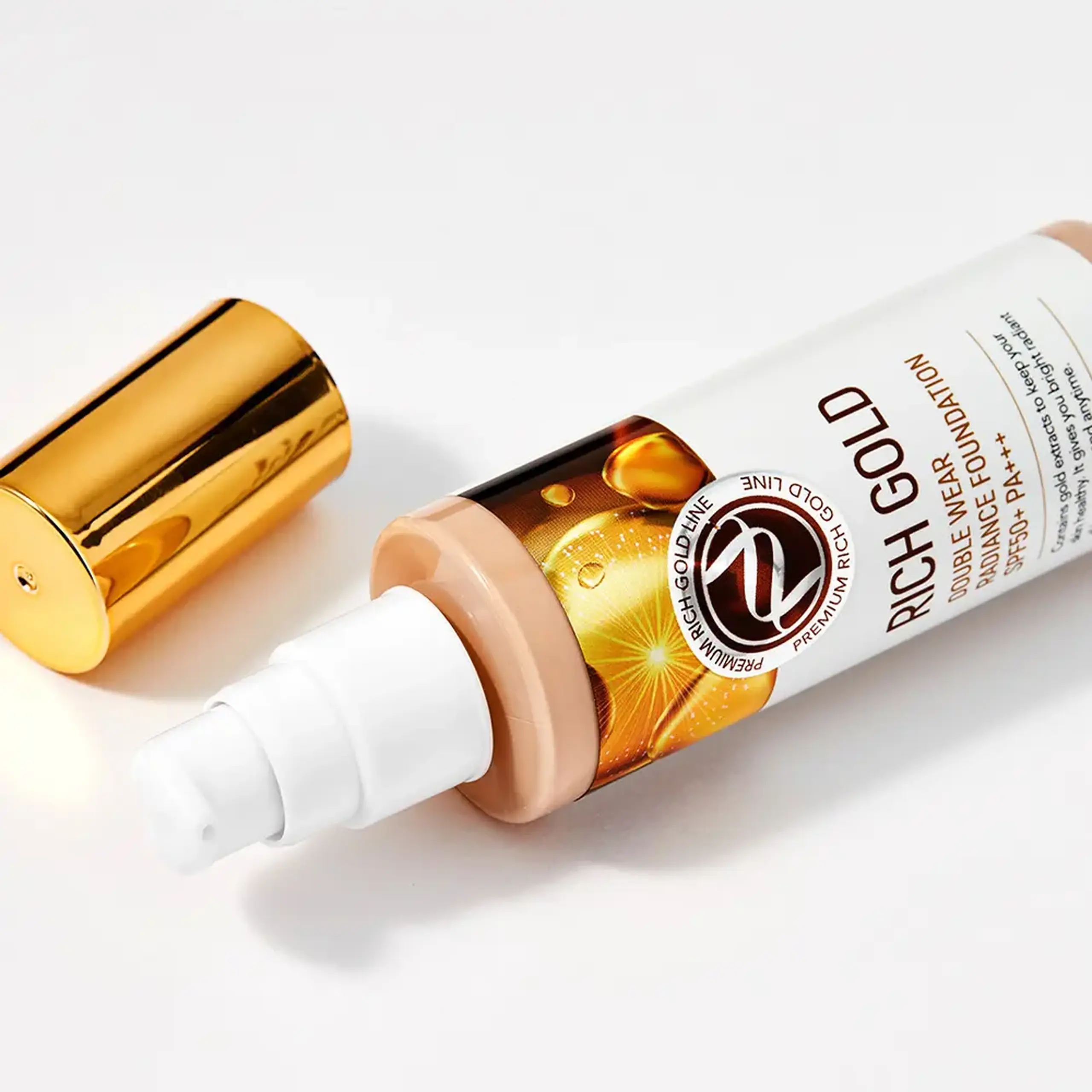 Fond de ten cu particule de aur Enough Rich Gold Double Wear Radiance Foundation Spf50+ Pa+++ №21 100 g