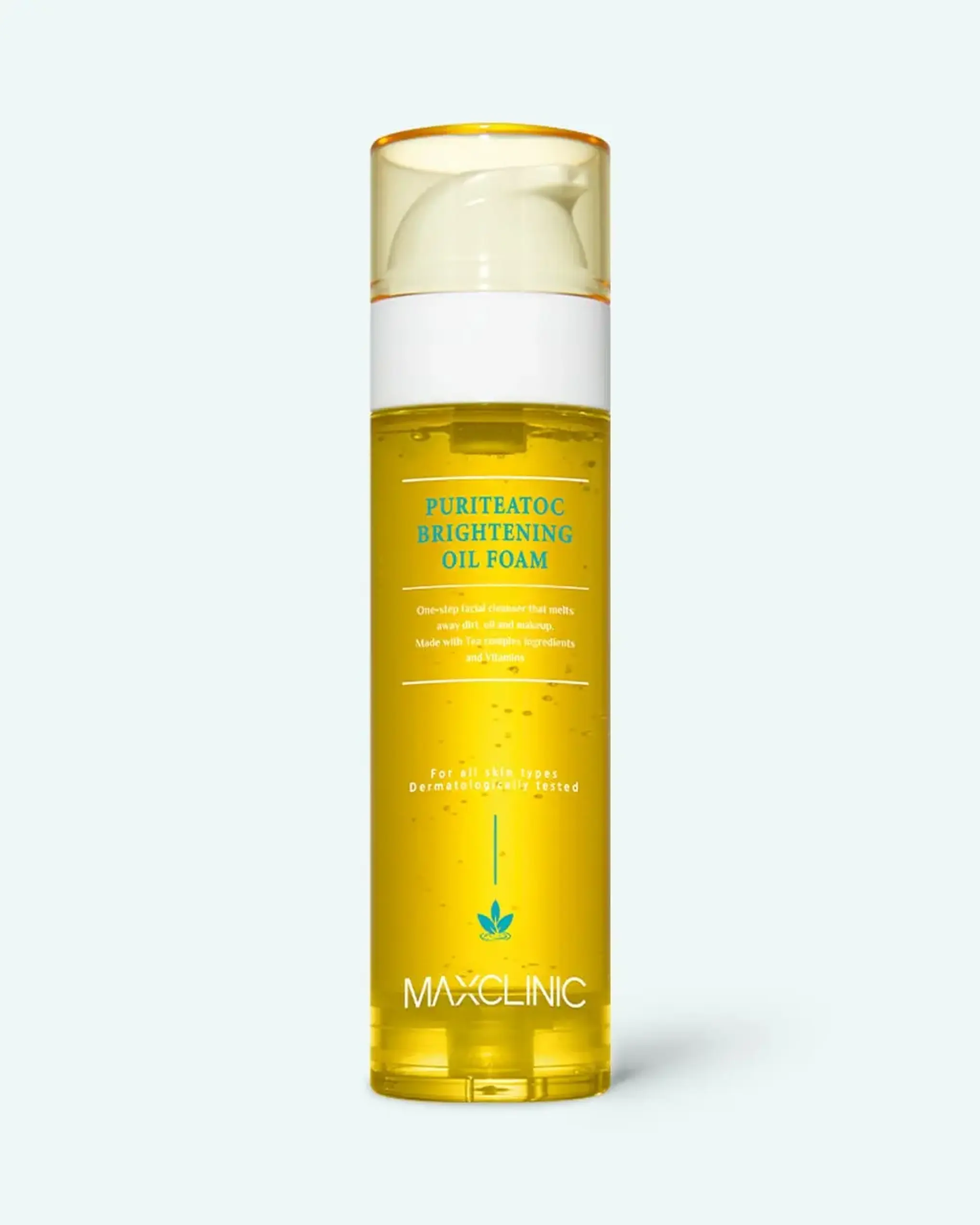 Produs multifuncțional 2 în 1 pentru luminozitate cu vitamina C MAXCLINIC Puriteatoc Brightening Oil Foam 110ml