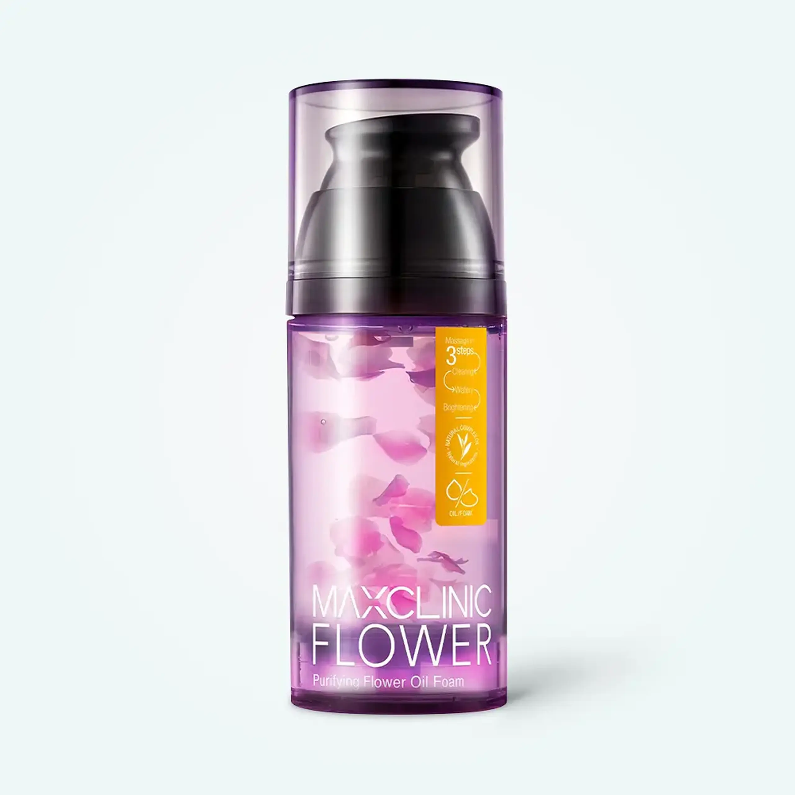 Produs multifuncțional 2 în 1 pentru tenul uscat MAXCLINIC Purifying Flower Oil Foam 110ml