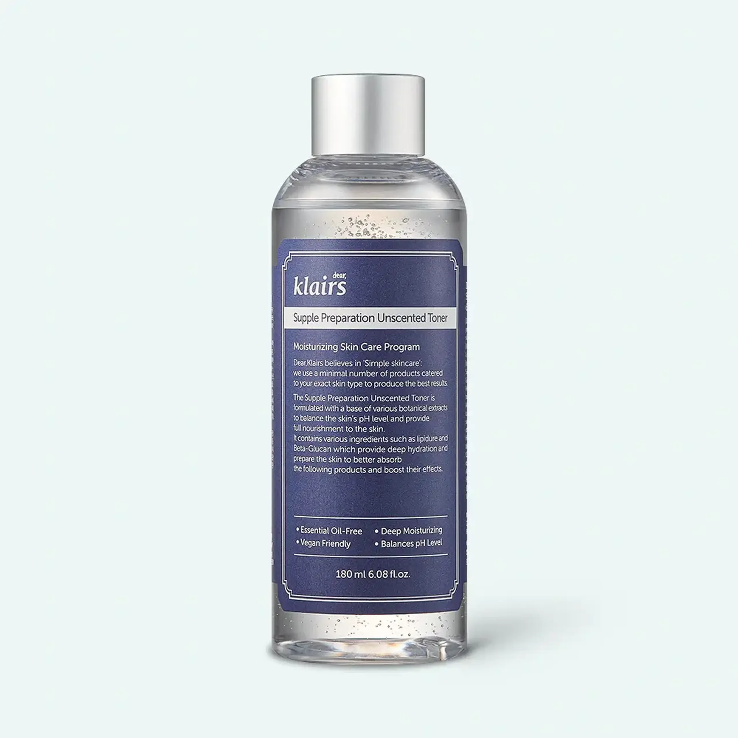 Toner hidratant fără miros Dear, Klairs Supple Preparation Unscented Toner 180 ml