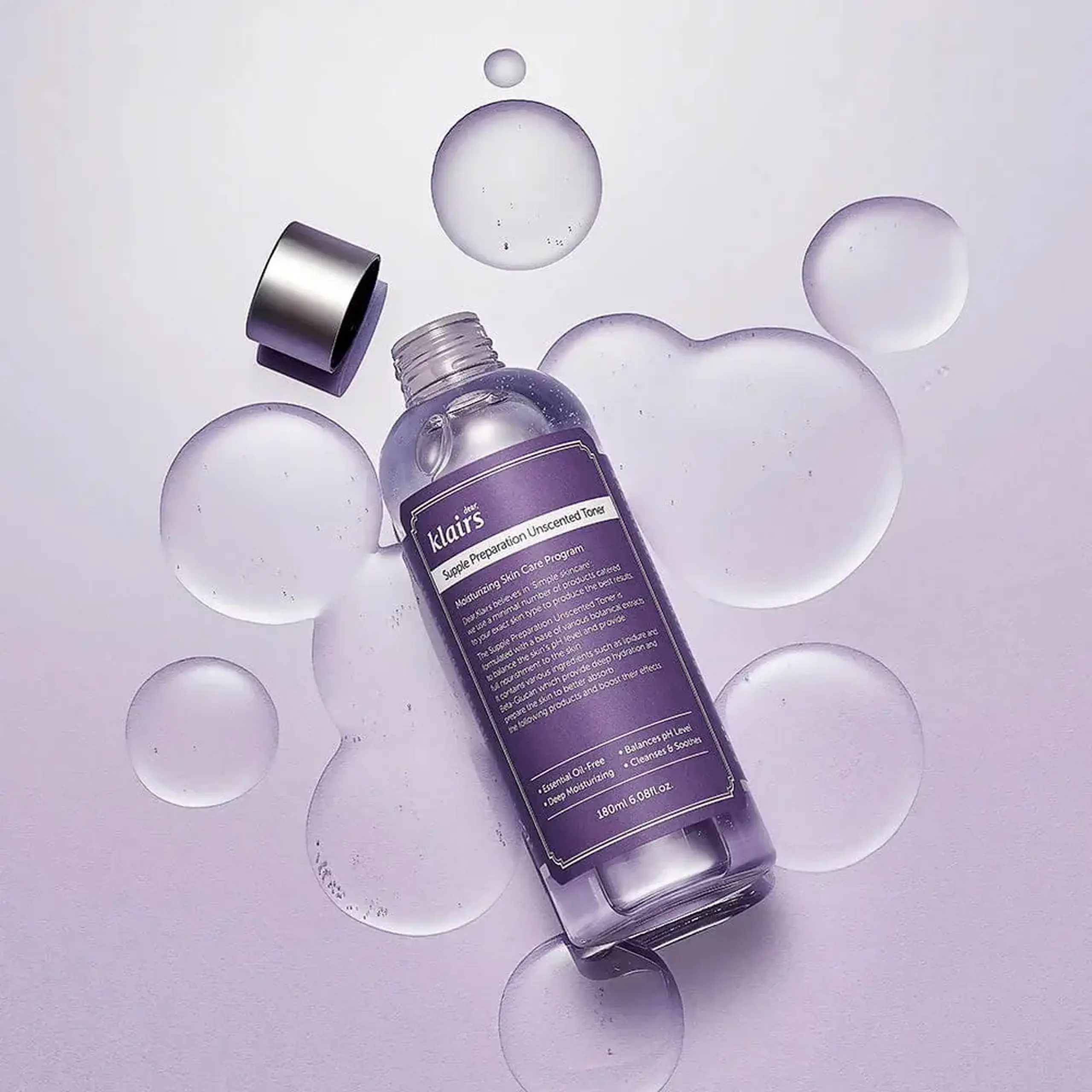 Toner hidratant fără miros Dear, Klairs Supple Preparation Unscented Toner 180 ml