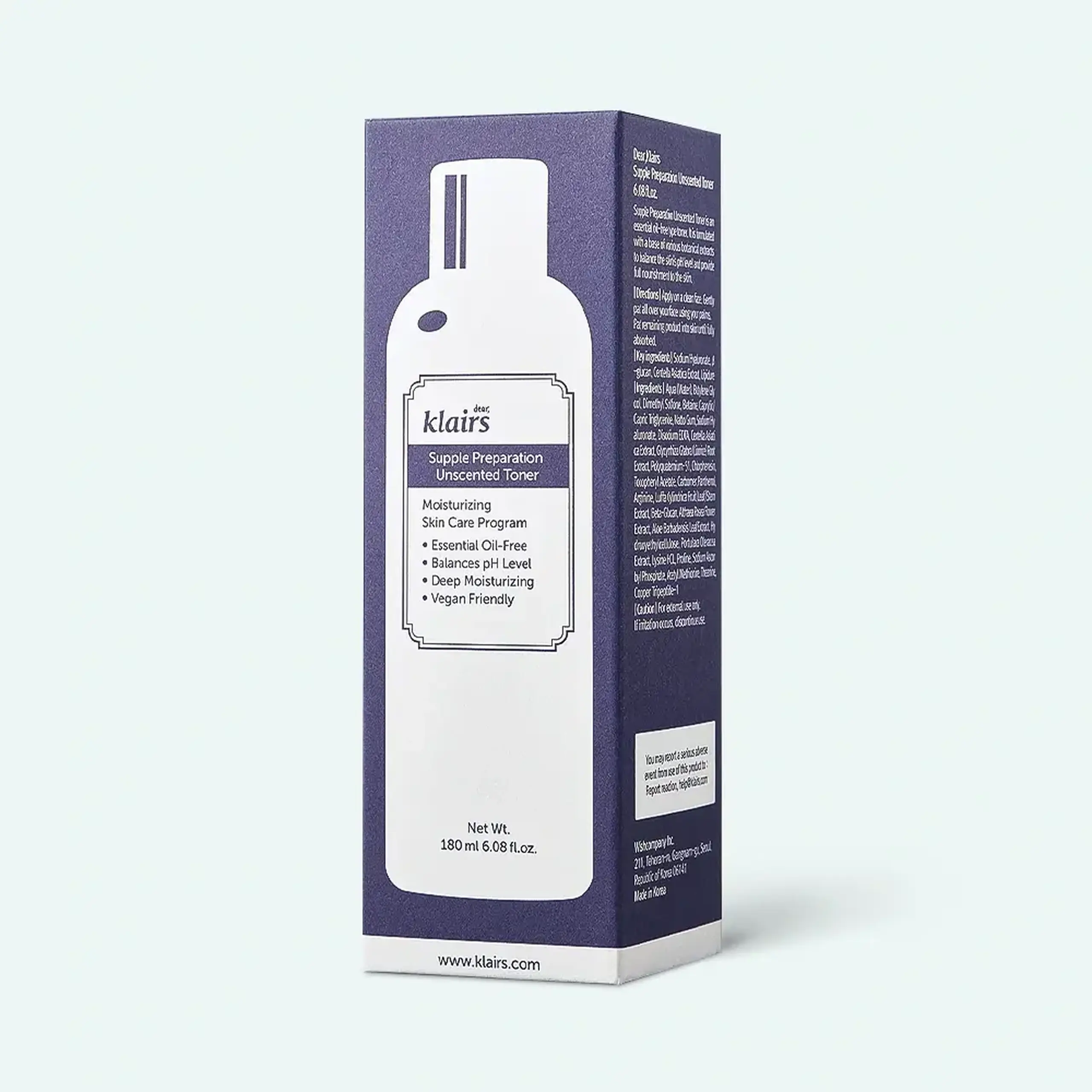 Toner hidratant fără miros Dear, Klairs Supple Preparation Unscented Toner 180 ml
