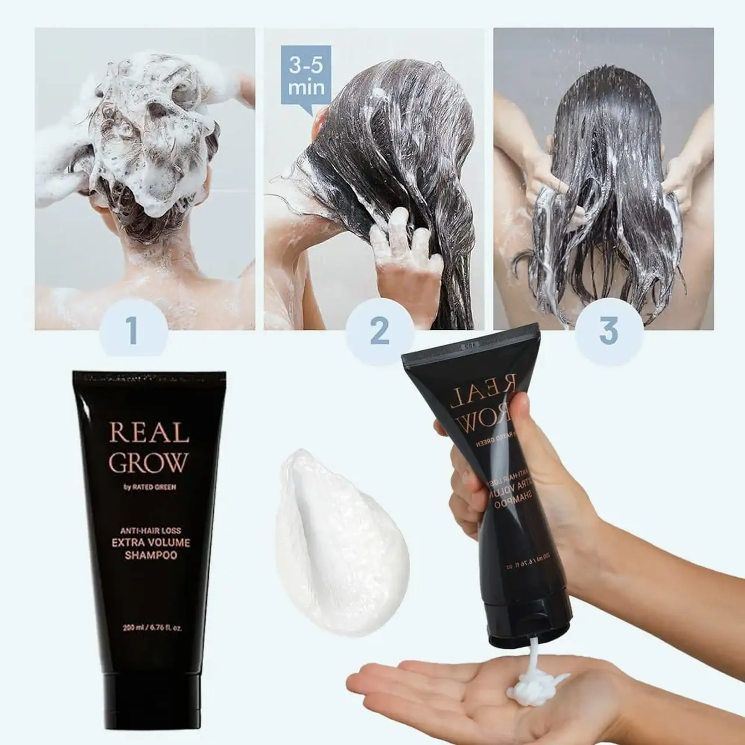 Șampon împotriva căderii parului cu efect volumisant Rated Green Anti-Hair Loss Extra Volume Shampoo 200 ml