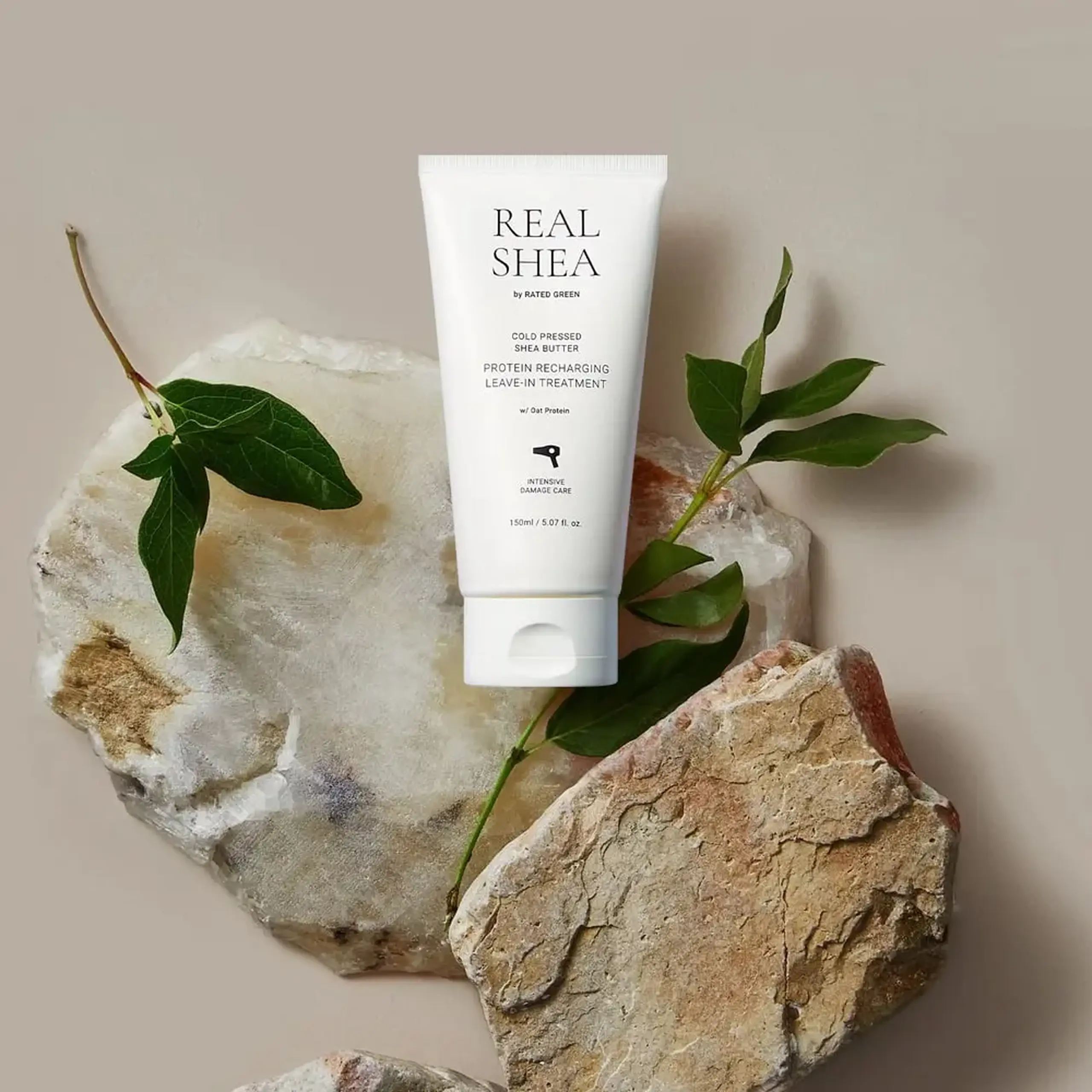 Mască hidratantă cu Unt de Shea fără spălare Rated Green Cold Pressed Shea Butter Protein Recharging Leave-in Treatment 150ml