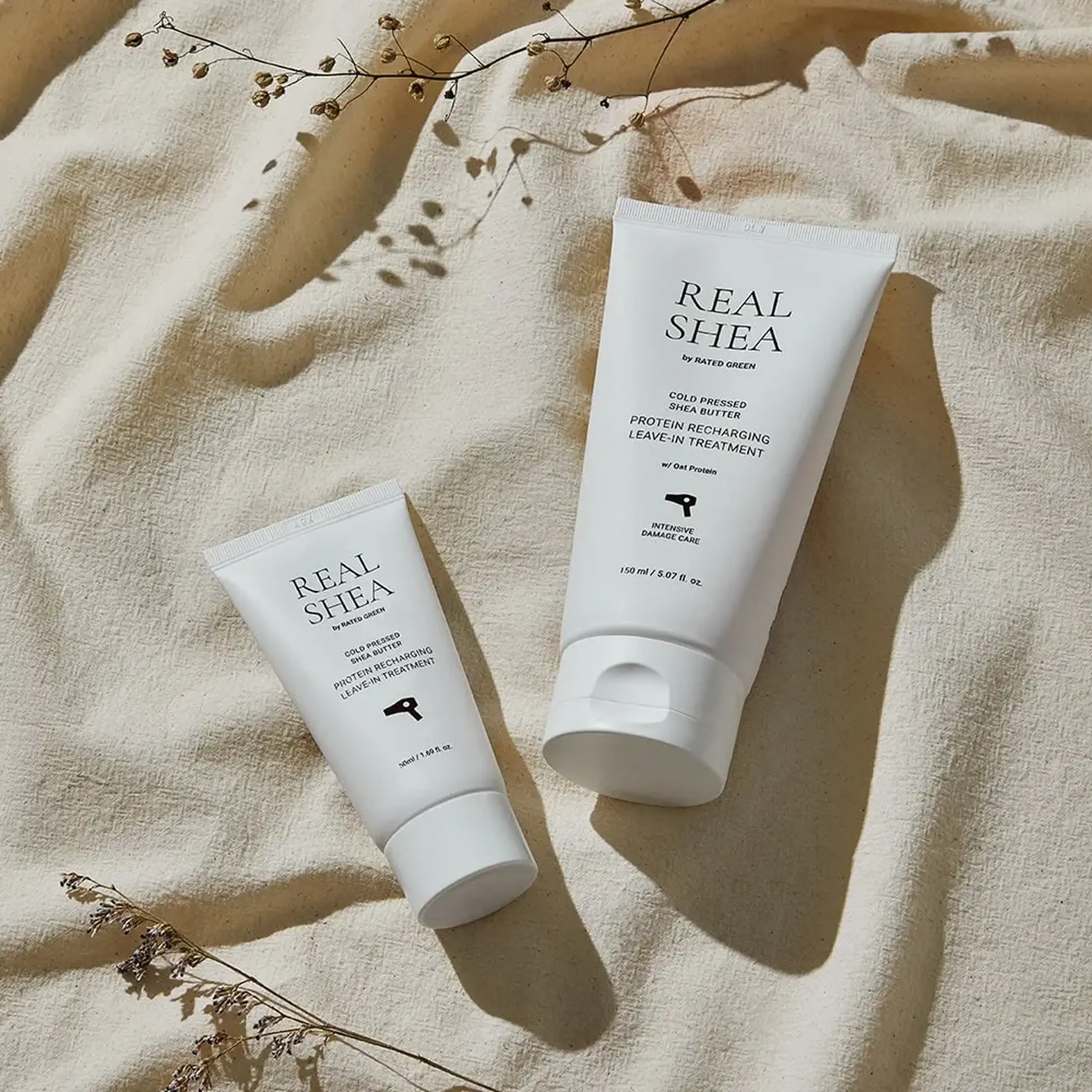 Mască hidratantă cu Unt de Shea fără spălare Rated Green Cold Pressed Shea Butter Protein Recharging Leave-in Treatment 150ml