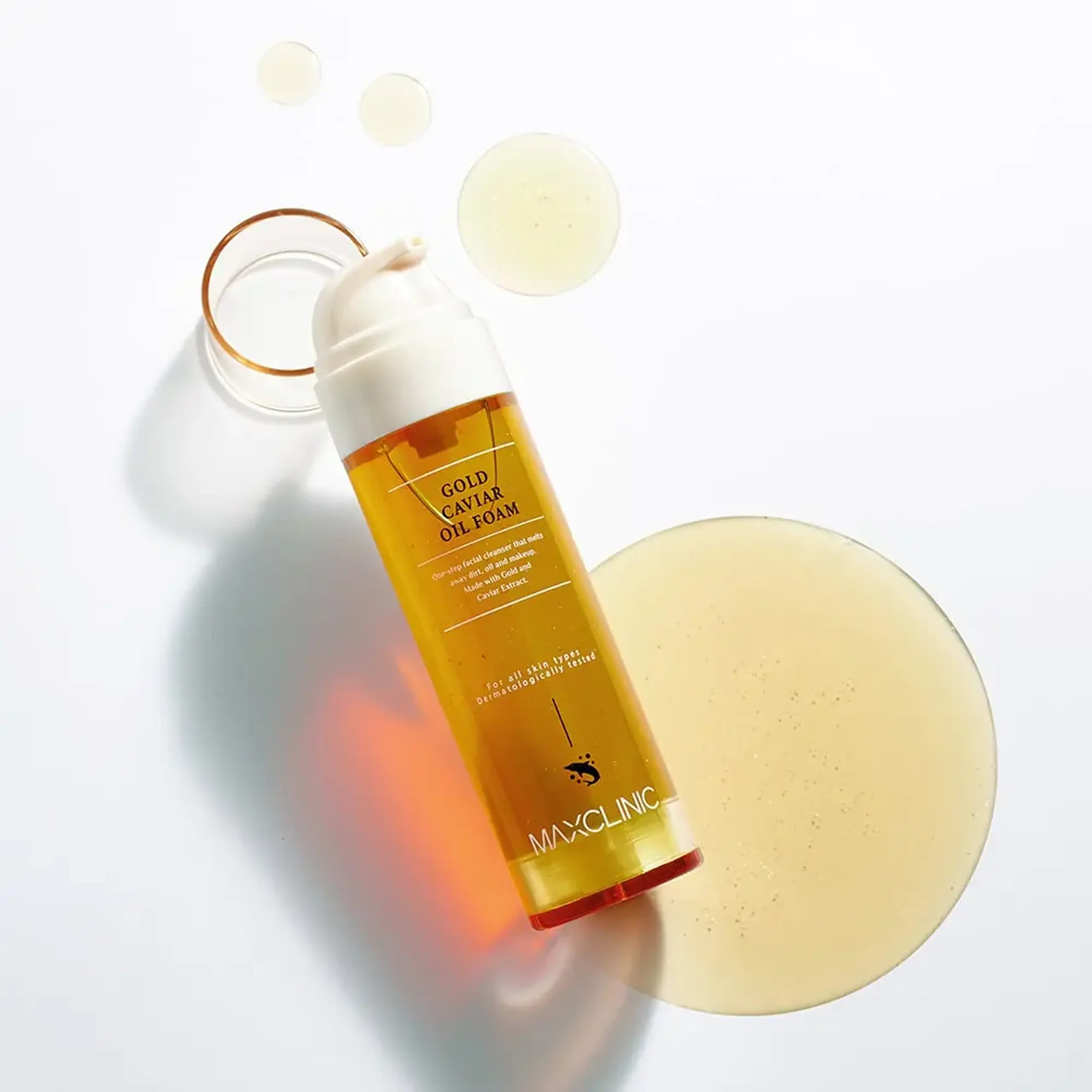 Produs multifuncțional 2 în 1 hidratant şi hipoalergenic Maxclinic Gold Caviar Oil Foam Cleanser 110g