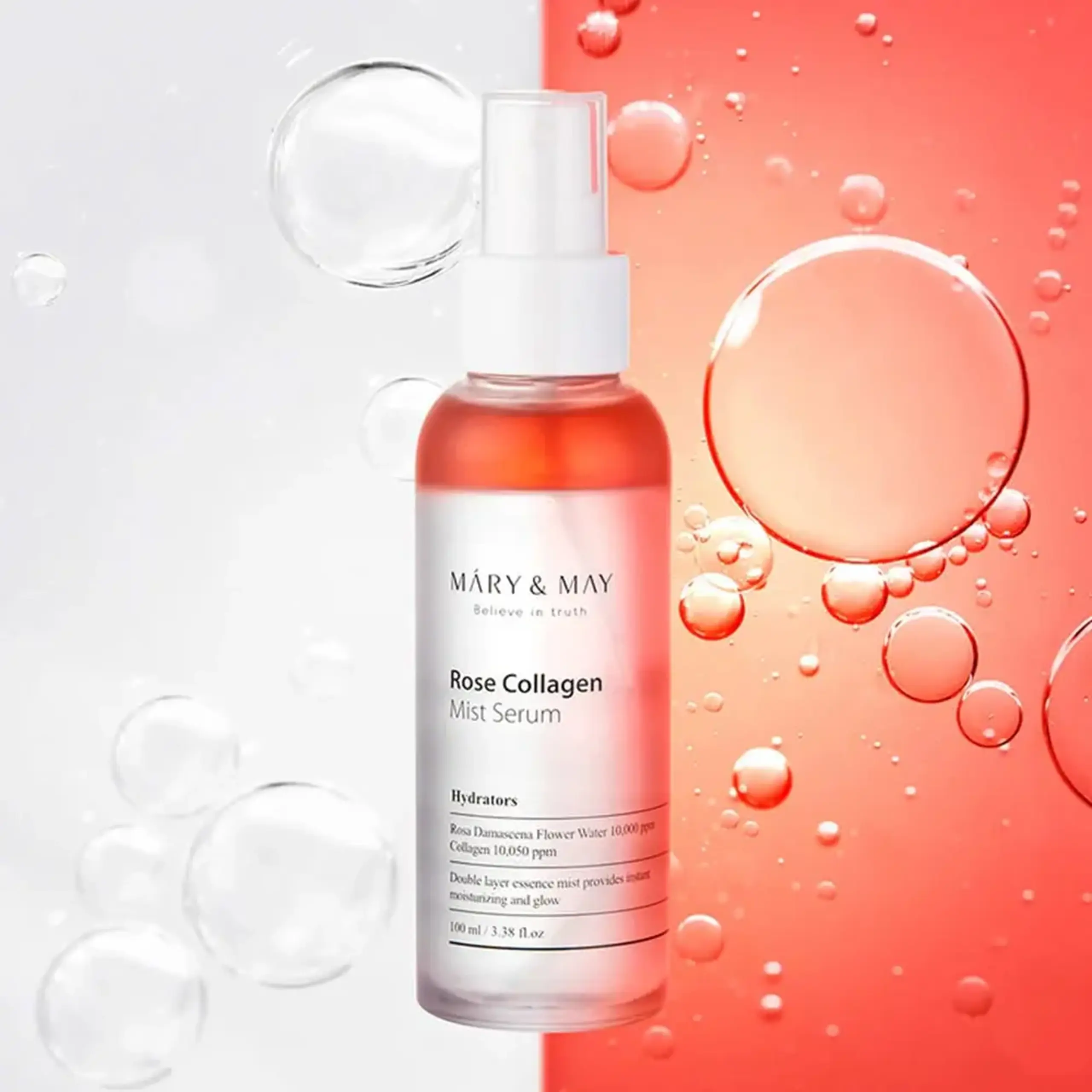 Spray serum hidratant cu extracte de trandafir şi colagen Mary&May Rose Collagen Mist Serum 100ml