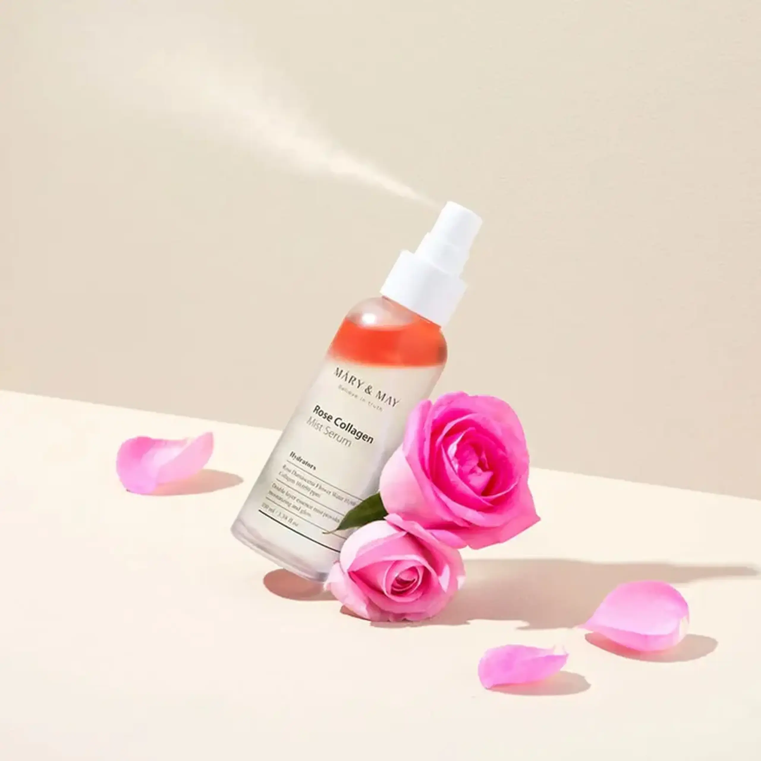 Spray serum hidratant cu extracte de trandafir şi colagen Mary&May Rose Collagen Mist Serum 100ml