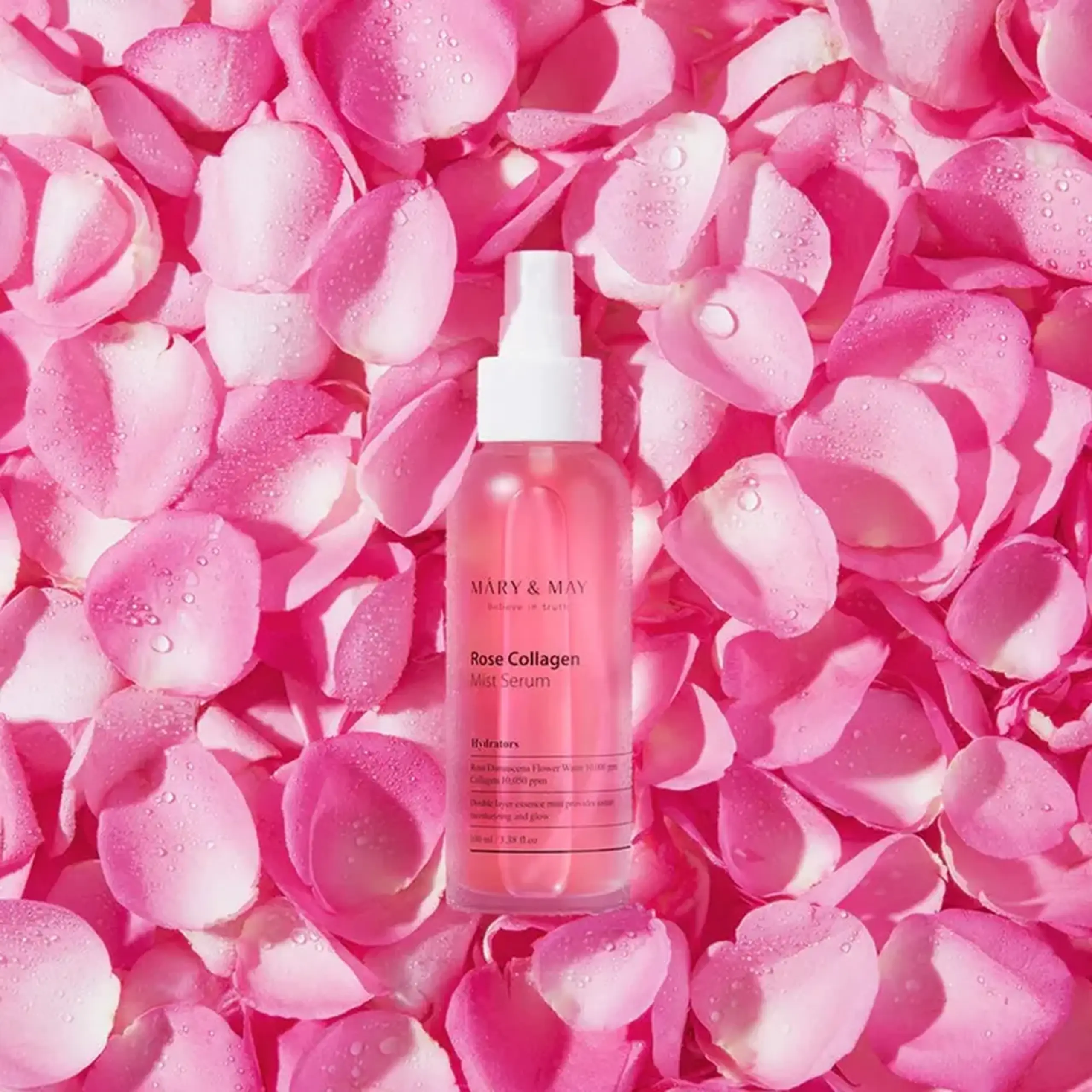 Spray serum hidratant cu extracte de trandafir şi colagen Mary&May Rose Collagen Mist Serum 100ml