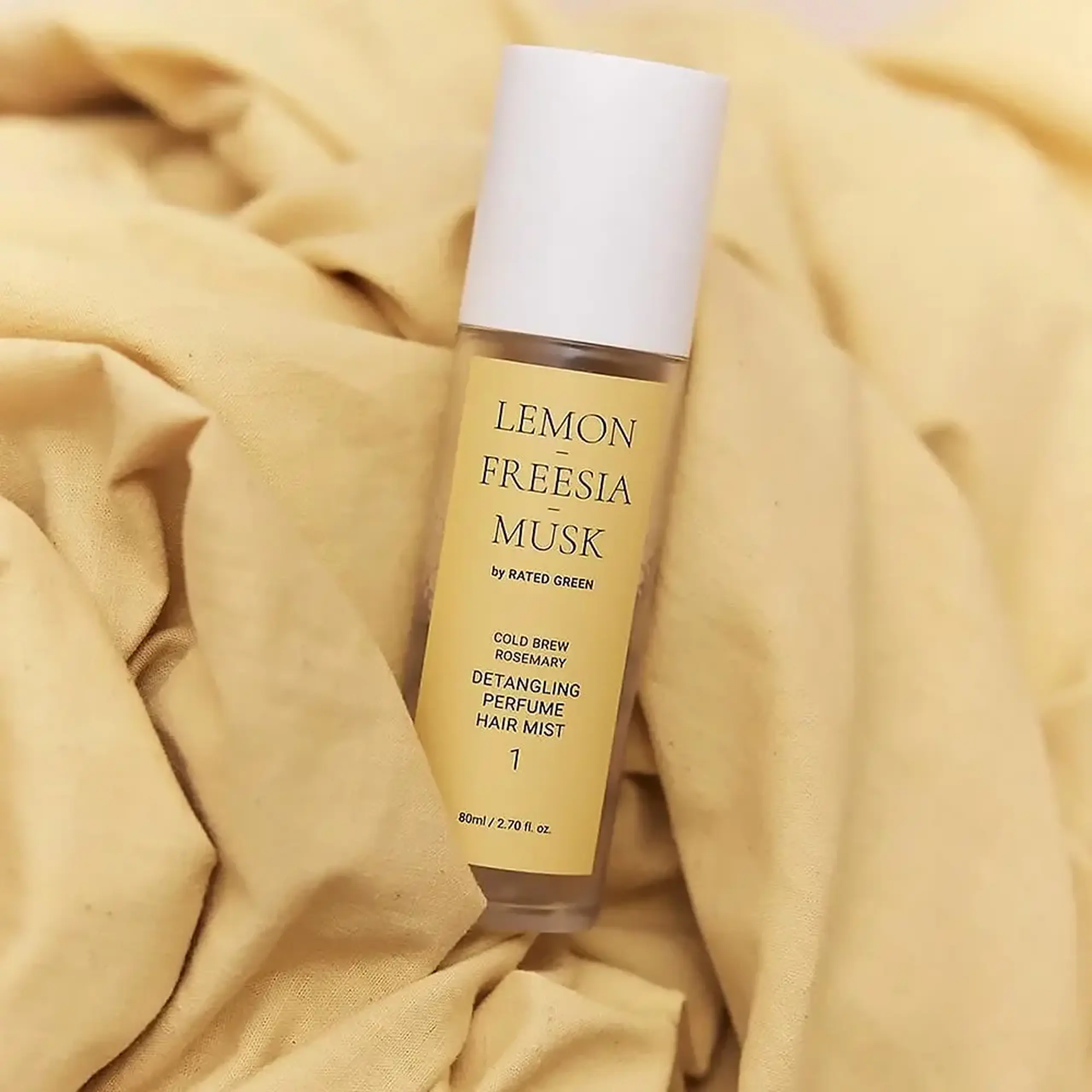 Mist parfumat pentru dezcălcirea părului Rated Green Detangling Perfume Hair Mist 1 Lemon Fresia Musk 80ml