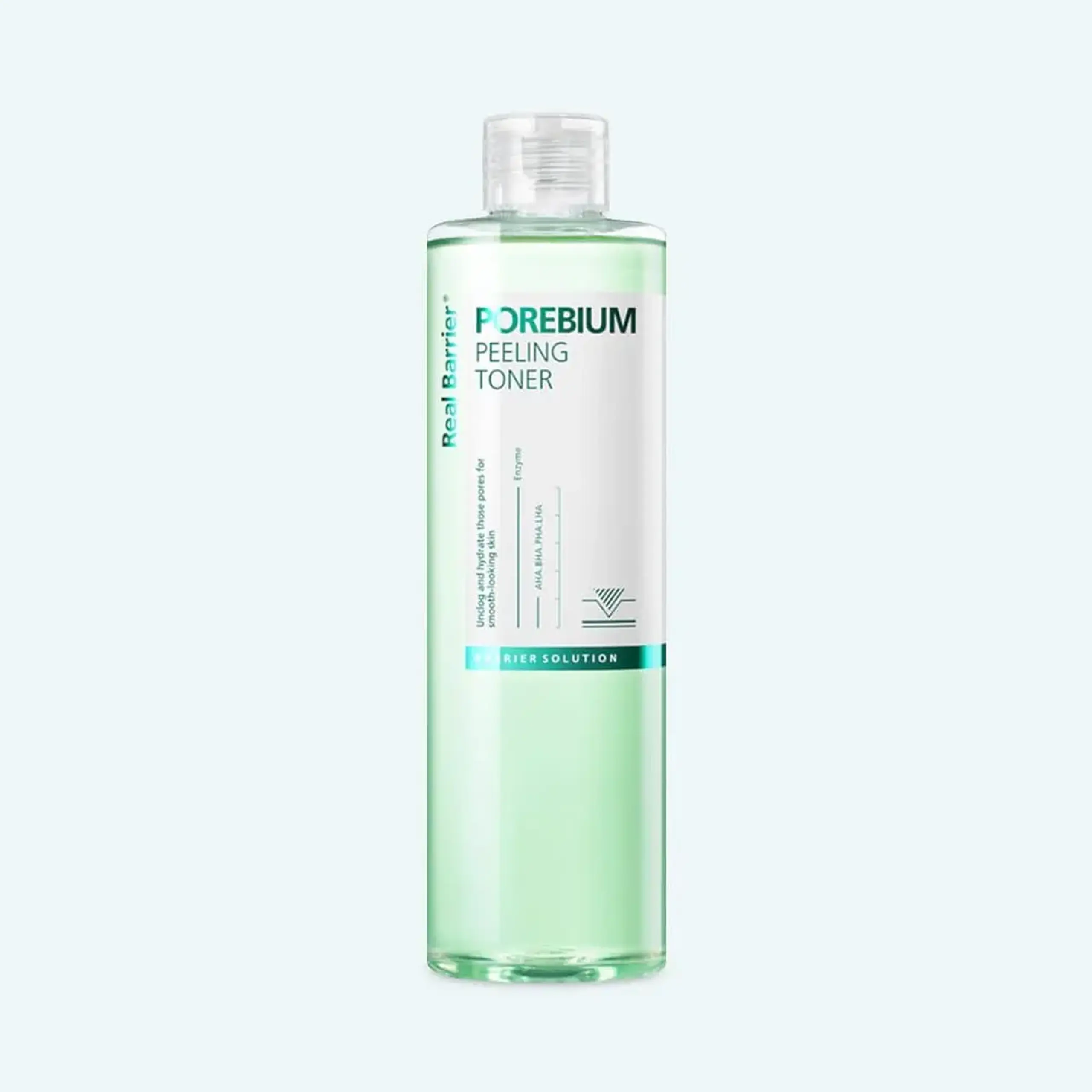 Toner cu efect de peeling pentru pielea cu pori dilatați, comedoane și excess de sebum Real Barrier Pore Bium Peeling Toner 305ml