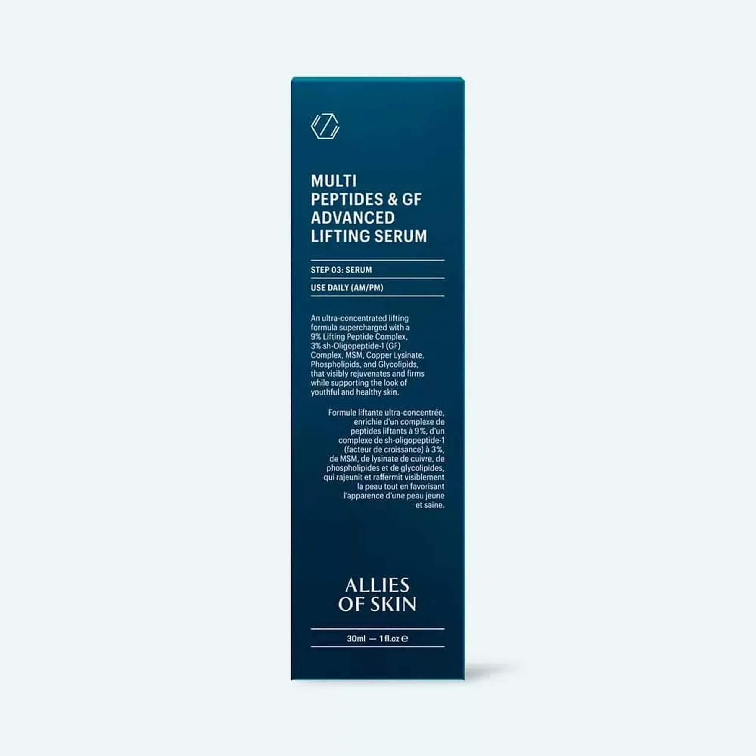 Ser lifting pentru reducerea ridurilor fine cu complex de Peptides Allies of Skin Multi Peptides &amp; GF Advanced Lifting Serum 30ml